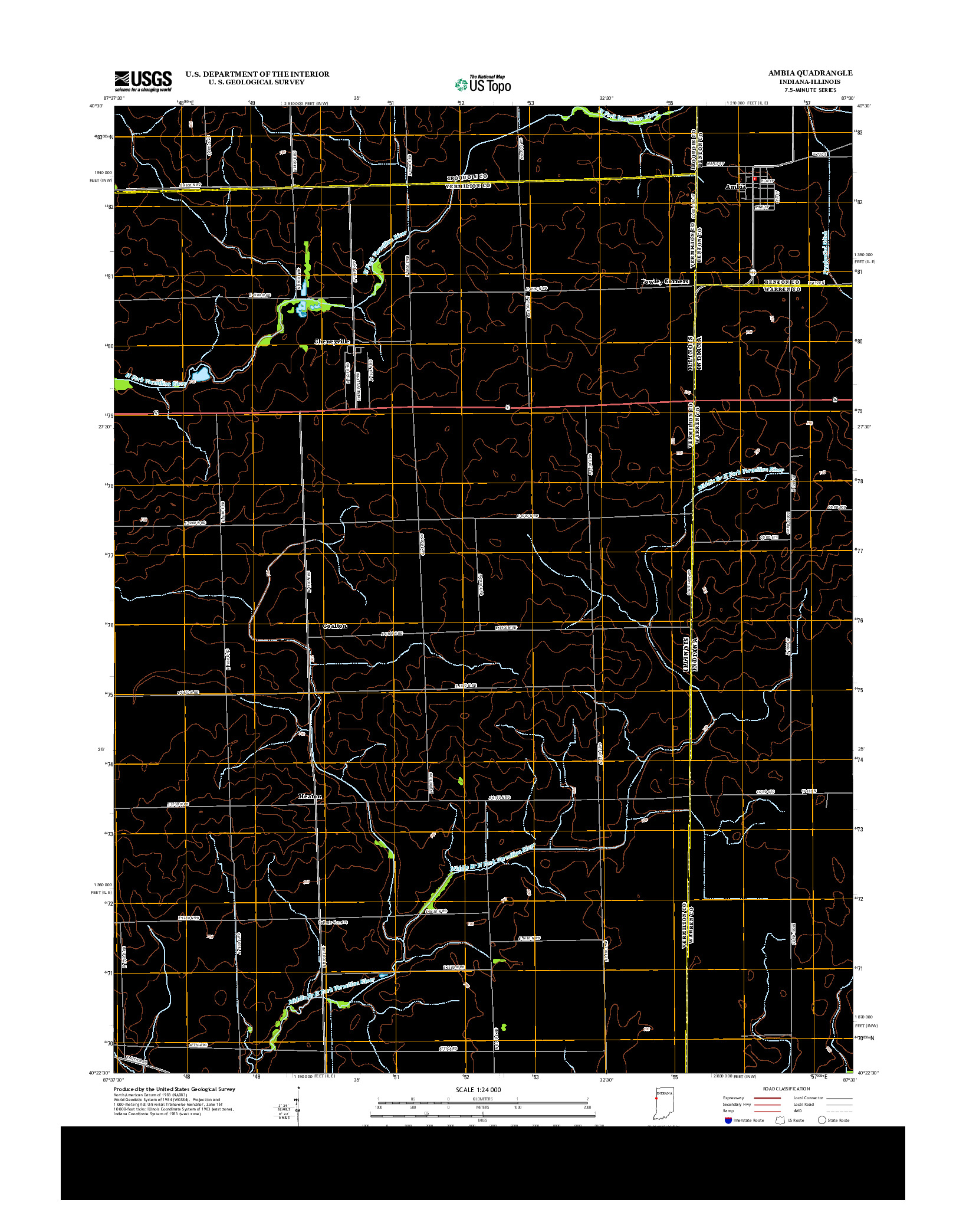USGS US TOPO 7.5-MINUTE MAP FOR AMBIA, IN-IL 2013