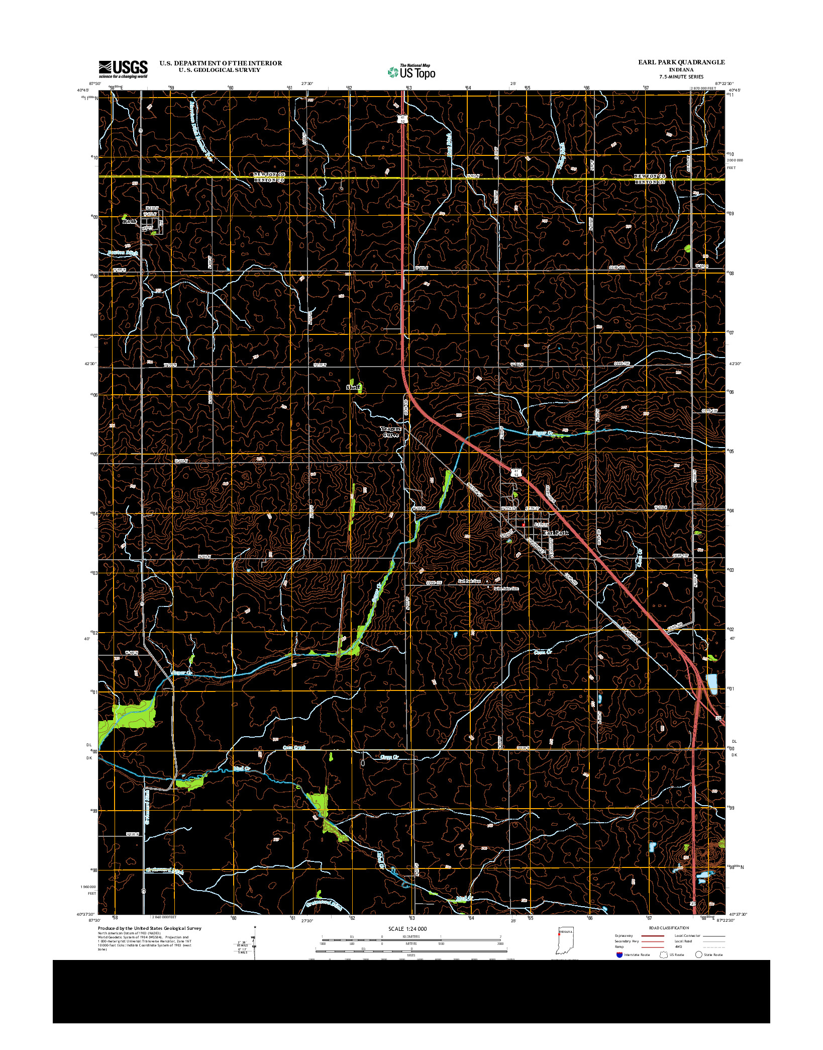 USGS US TOPO 7.5-MINUTE MAP FOR EARL PARK, IN 2013