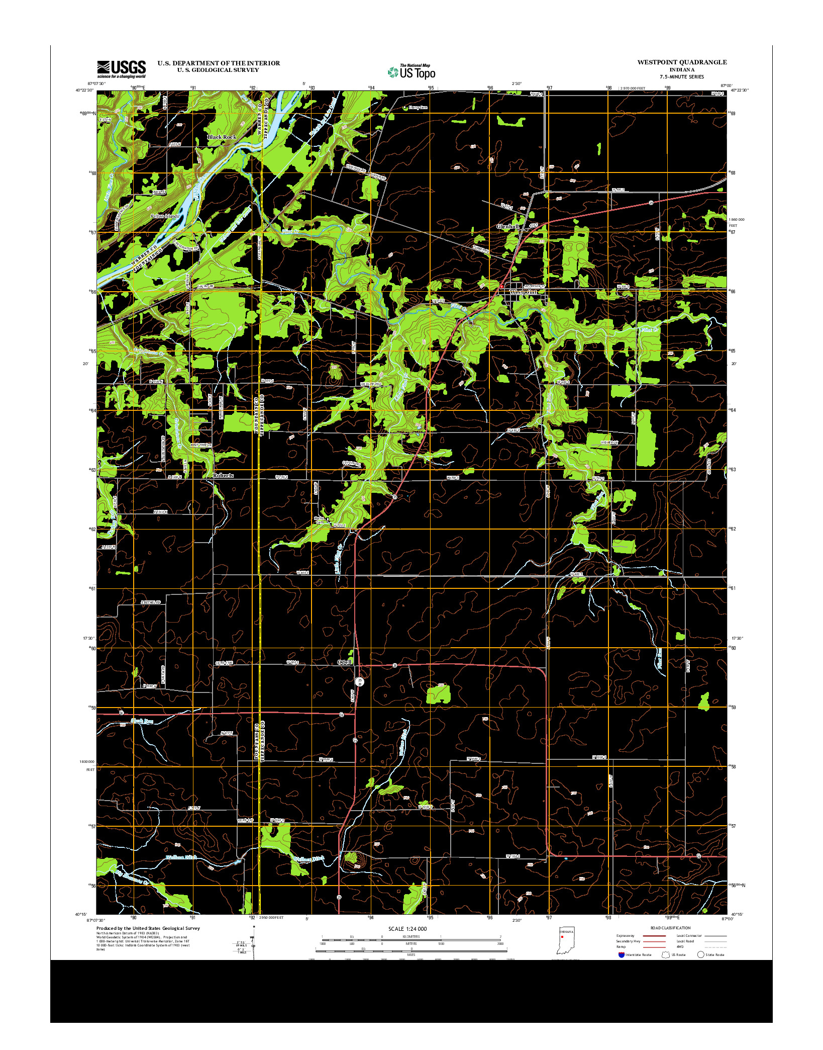 USGS US TOPO 7.5-MINUTE MAP FOR WESTPOINT, IN 2013