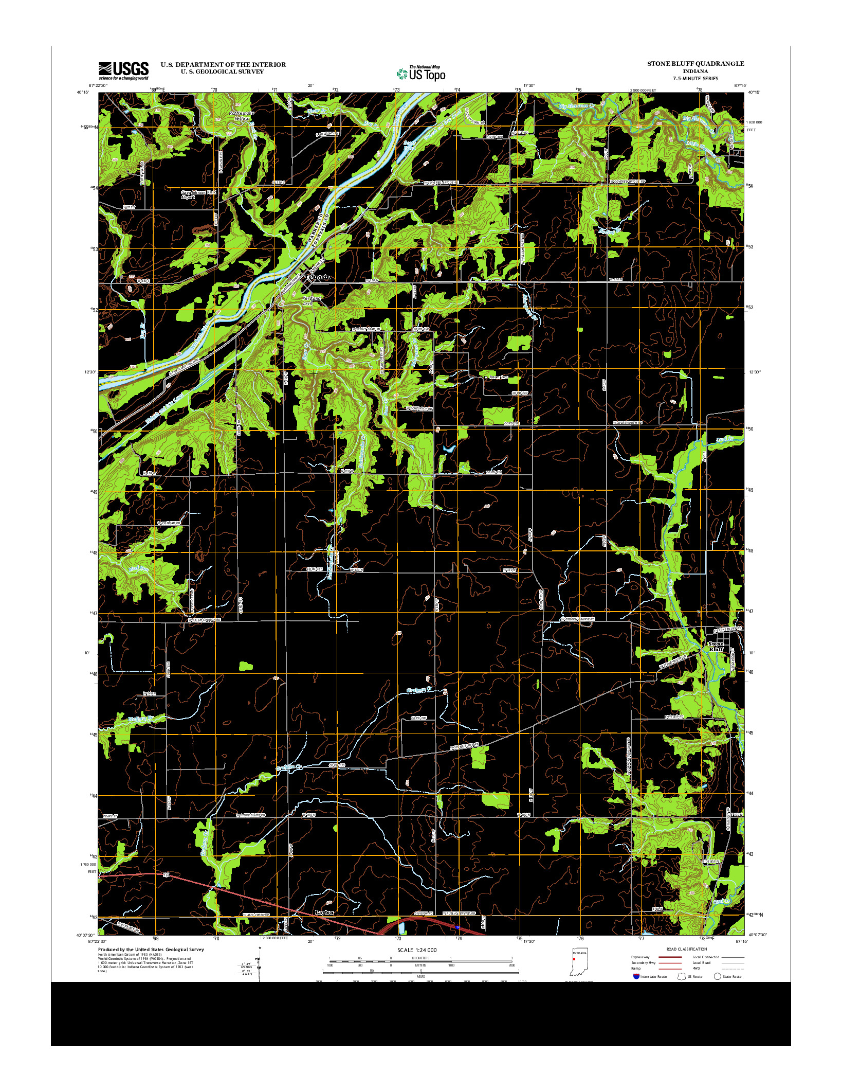 USGS US TOPO 7.5-MINUTE MAP FOR STONE BLUFF, IN 2013