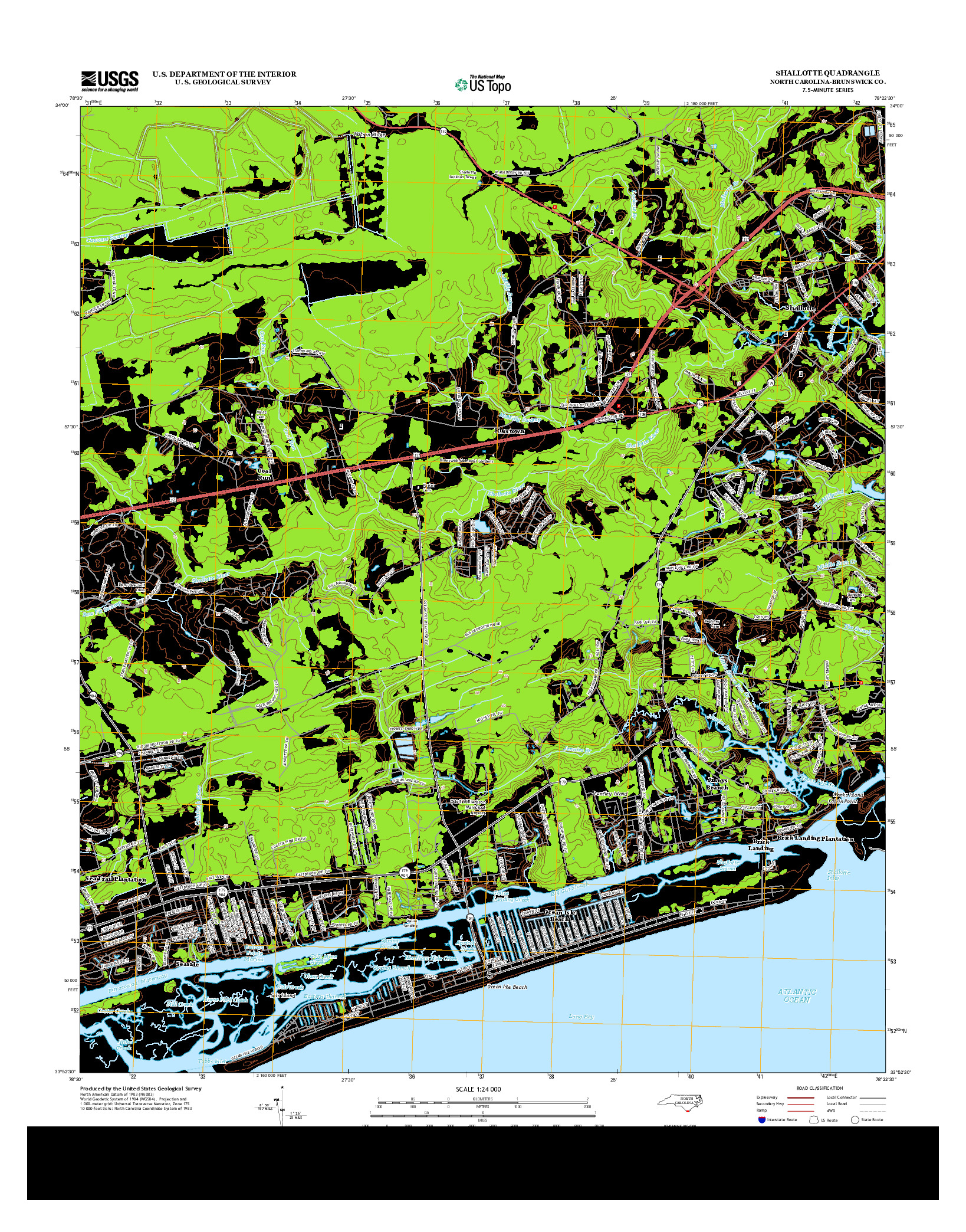 USGS US TOPO 7.5-MINUTE MAP FOR SHALLOTTE, NC 2013