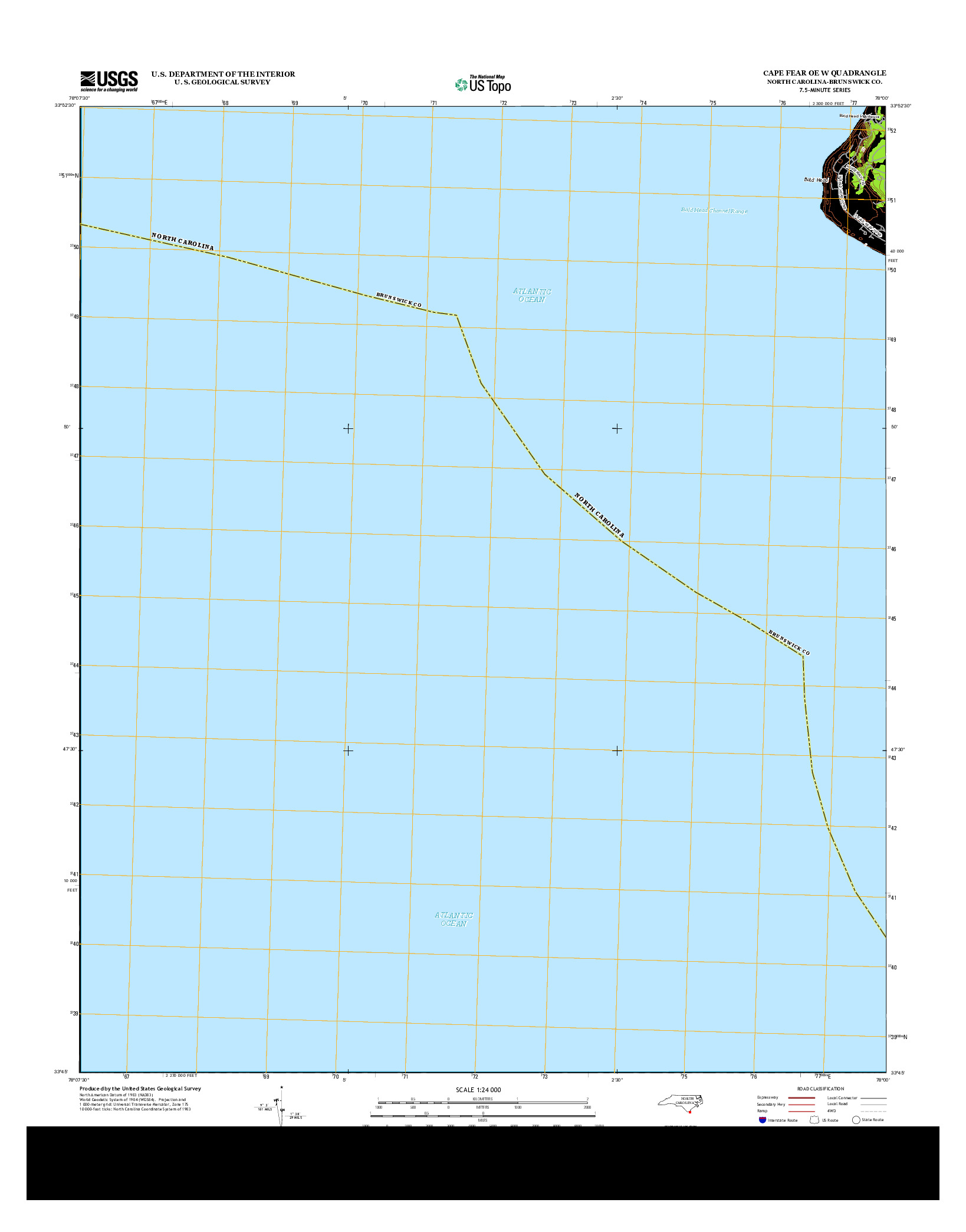 USGS US TOPO 7.5-MINUTE MAP FOR CAPE FEAR OE W, NC 2013