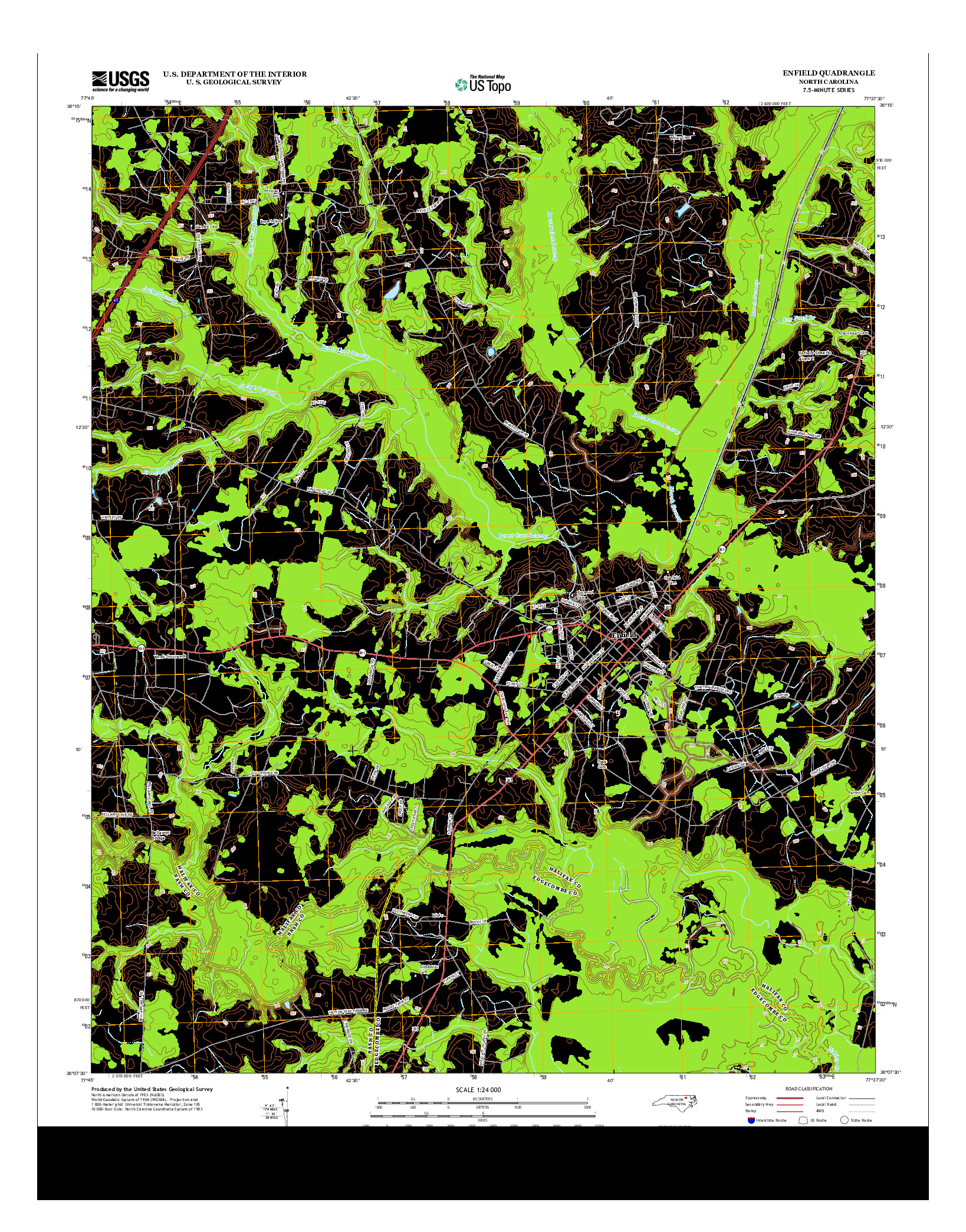 USGS US TOPO 7.5-MINUTE MAP FOR ENFIELD, NC 2013