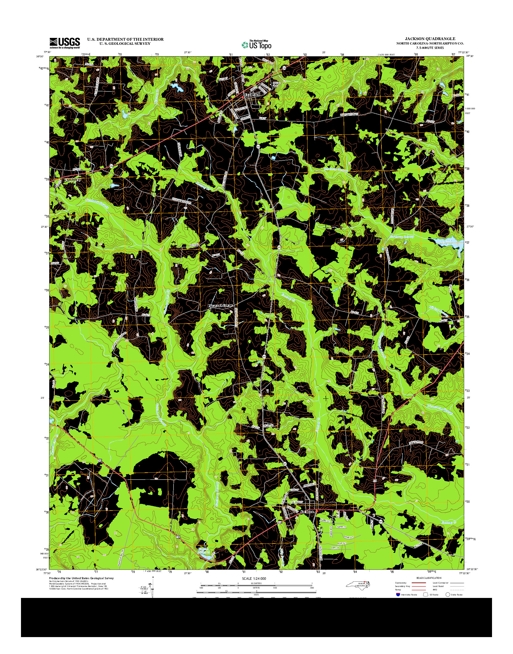USGS US TOPO 7.5-MINUTE MAP FOR JACKSON, NC 2013