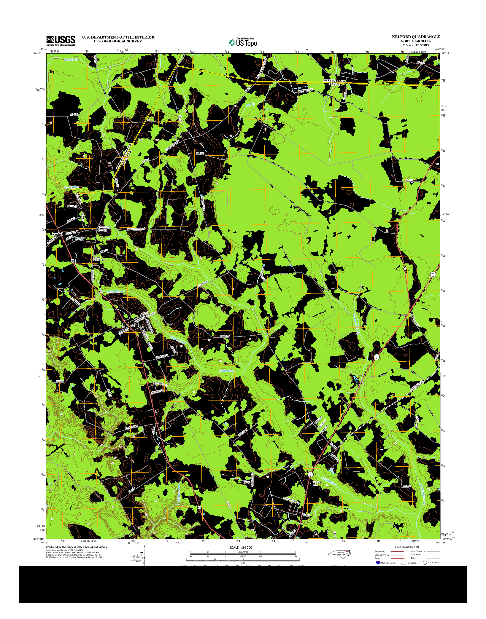 USGS US TOPO 7.5-MINUTE MAP FOR KELFORD, NC 2013