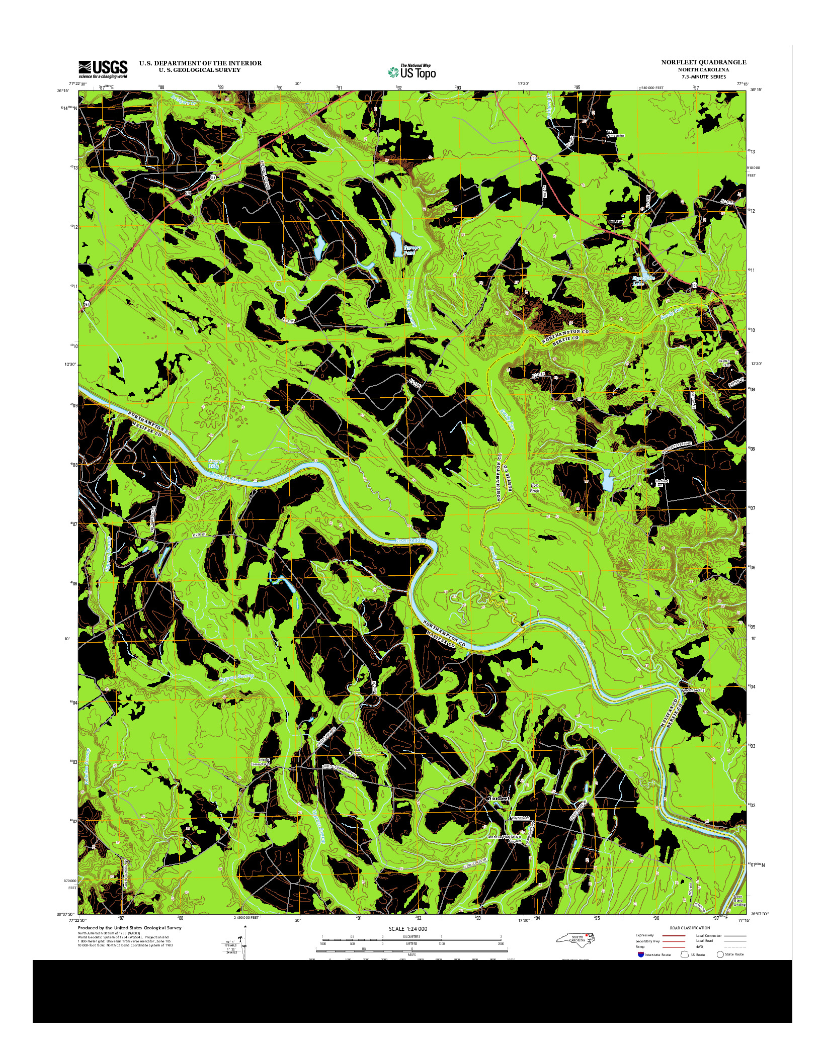 USGS US TOPO 7.5-MINUTE MAP FOR NORFLEET, NC 2013