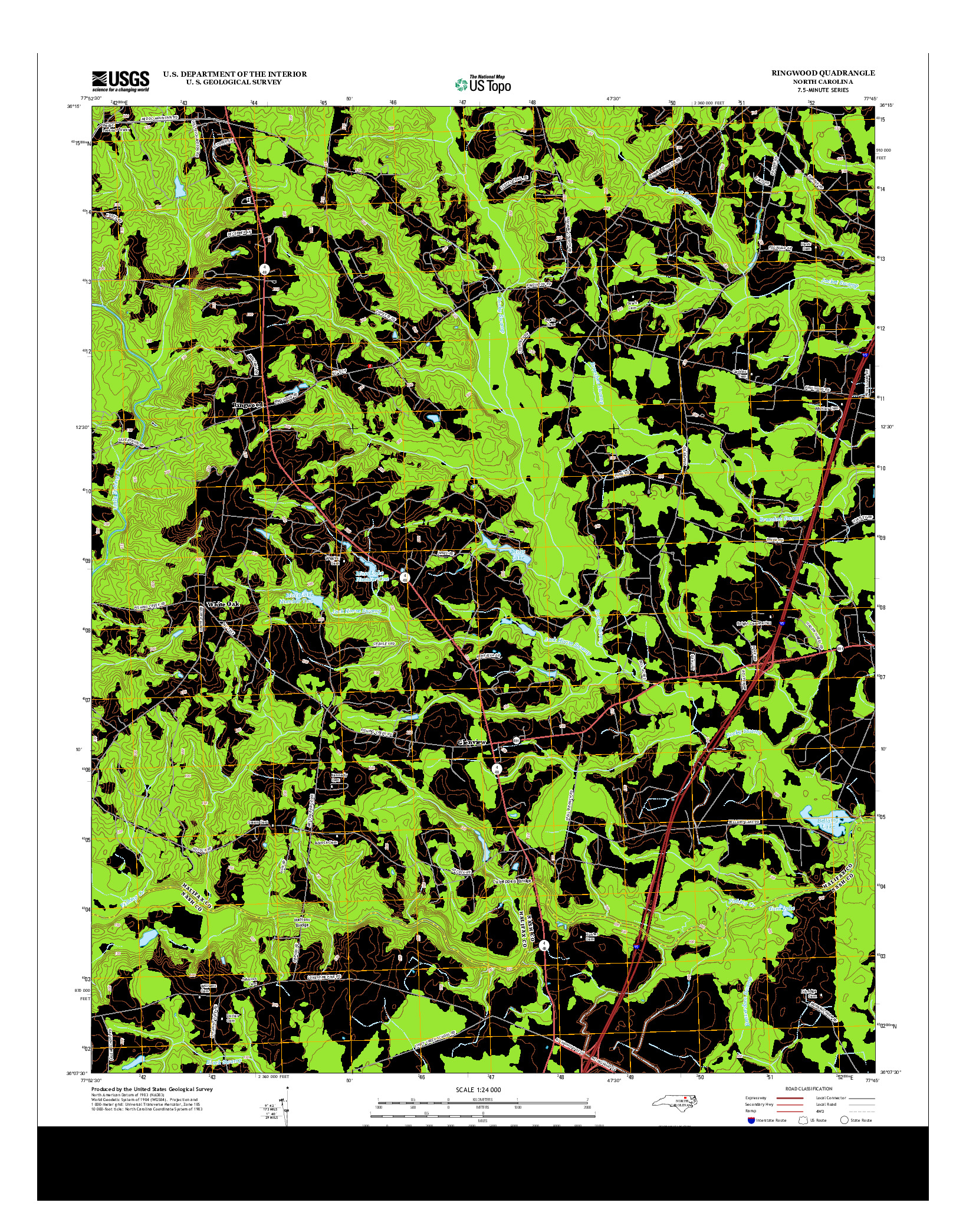 USGS US TOPO 7.5-MINUTE MAP FOR RINGWOOD, NC 2013