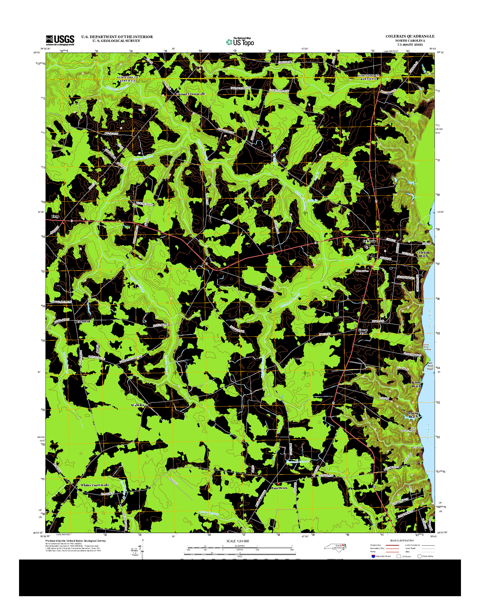 USGS US TOPO 7.5-MINUTE MAP FOR COLERAIN, NC 2013