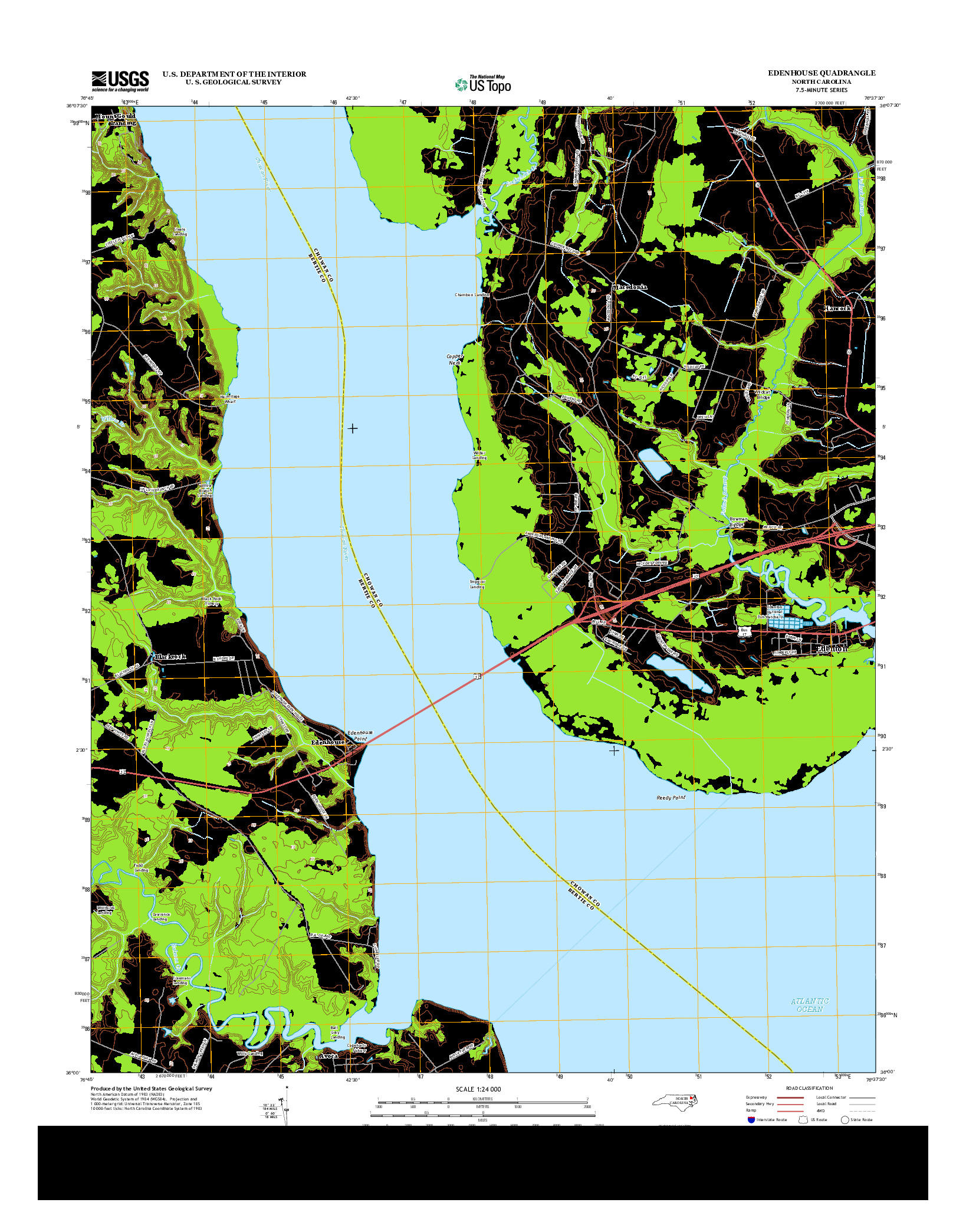 USGS US TOPO 7.5-MINUTE MAP FOR EDENHOUSE, NC 2013