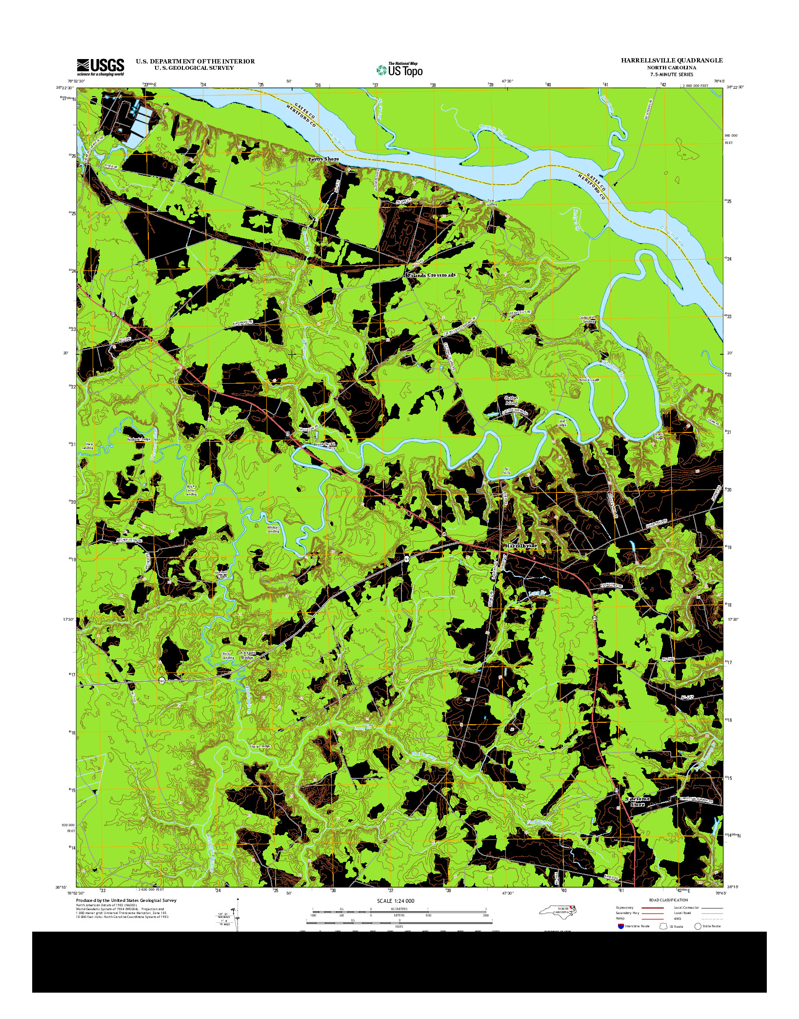 USGS US TOPO 7.5-MINUTE MAP FOR HARRELLSVILLE, NC 2013