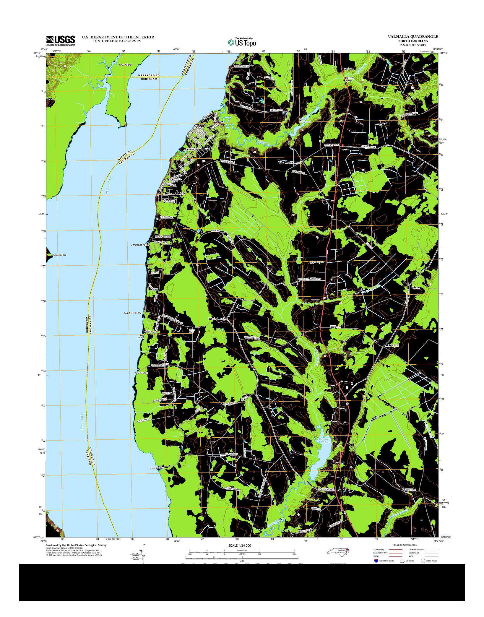 USGS US TOPO 7.5-MINUTE MAP FOR VALHALLA, NC 2013