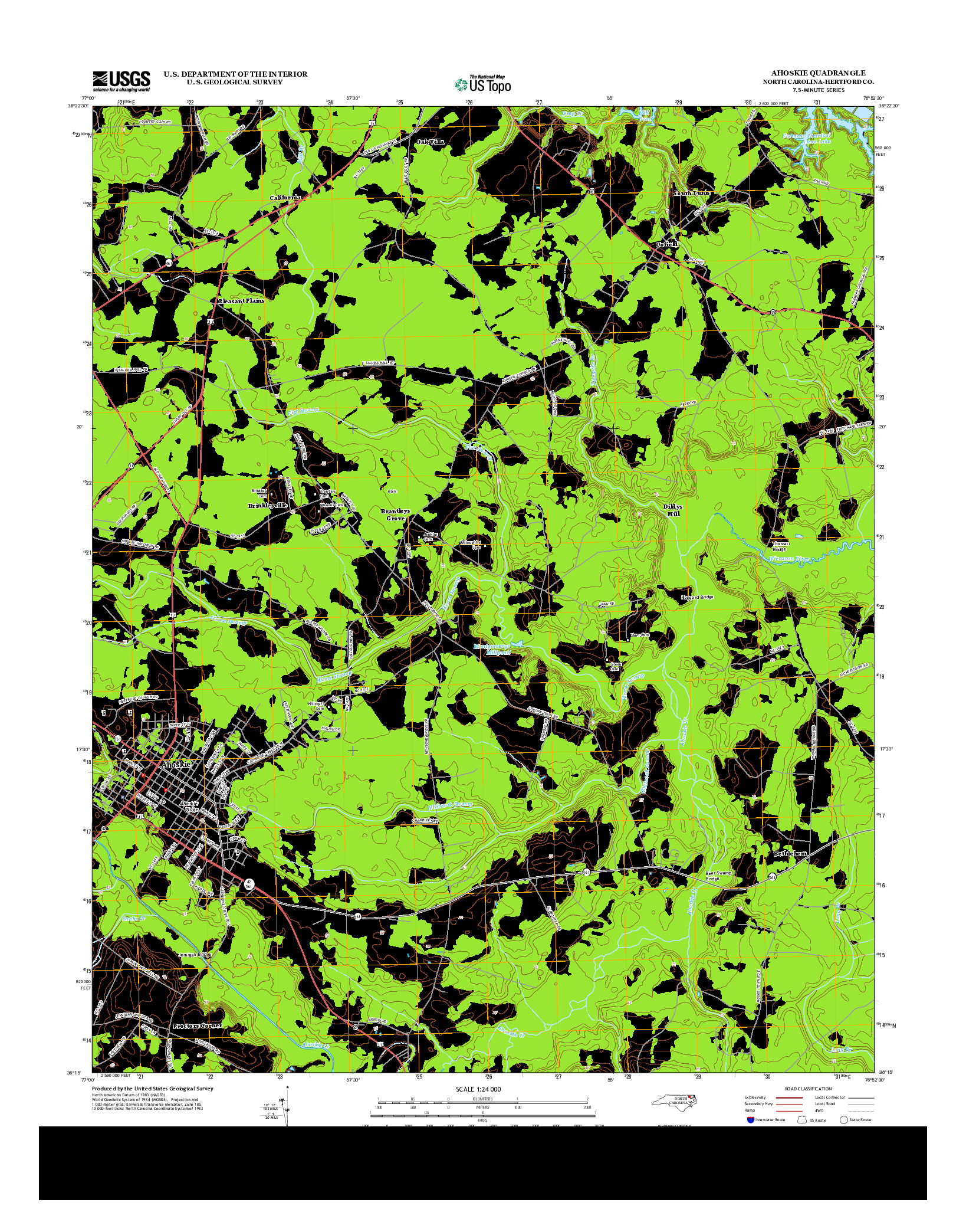 USGS US TOPO 7.5-MINUTE MAP FOR AHOSKIE, NC 2013