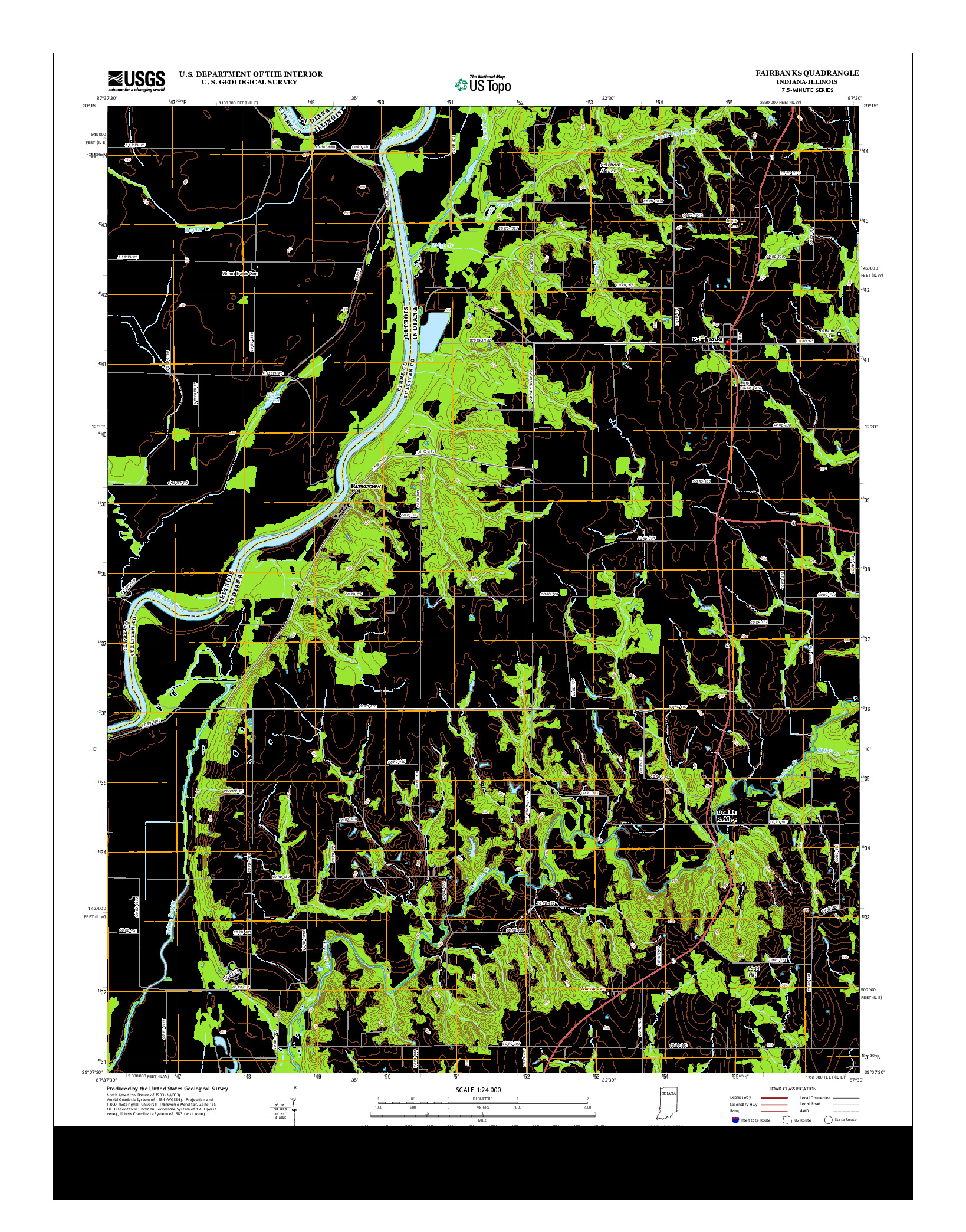 USGS US TOPO 7.5-MINUTE MAP FOR FAIRBANKS, IN-IL 2013