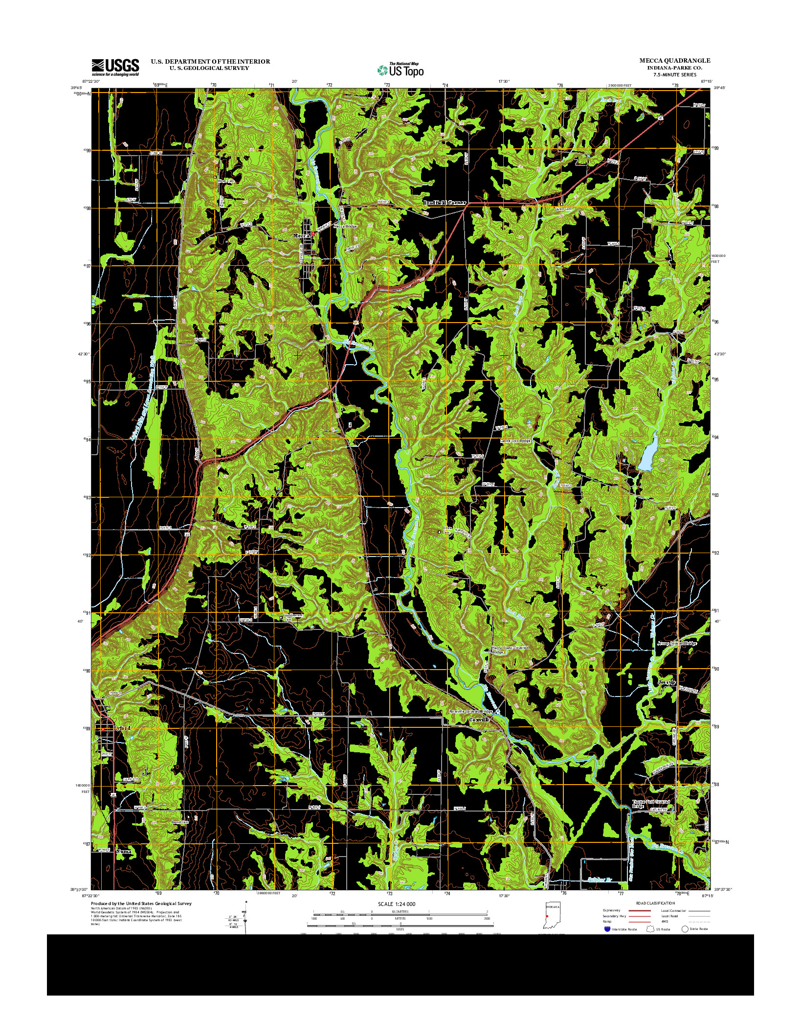 USGS US TOPO 7.5-MINUTE MAP FOR MECCA, IN 2013