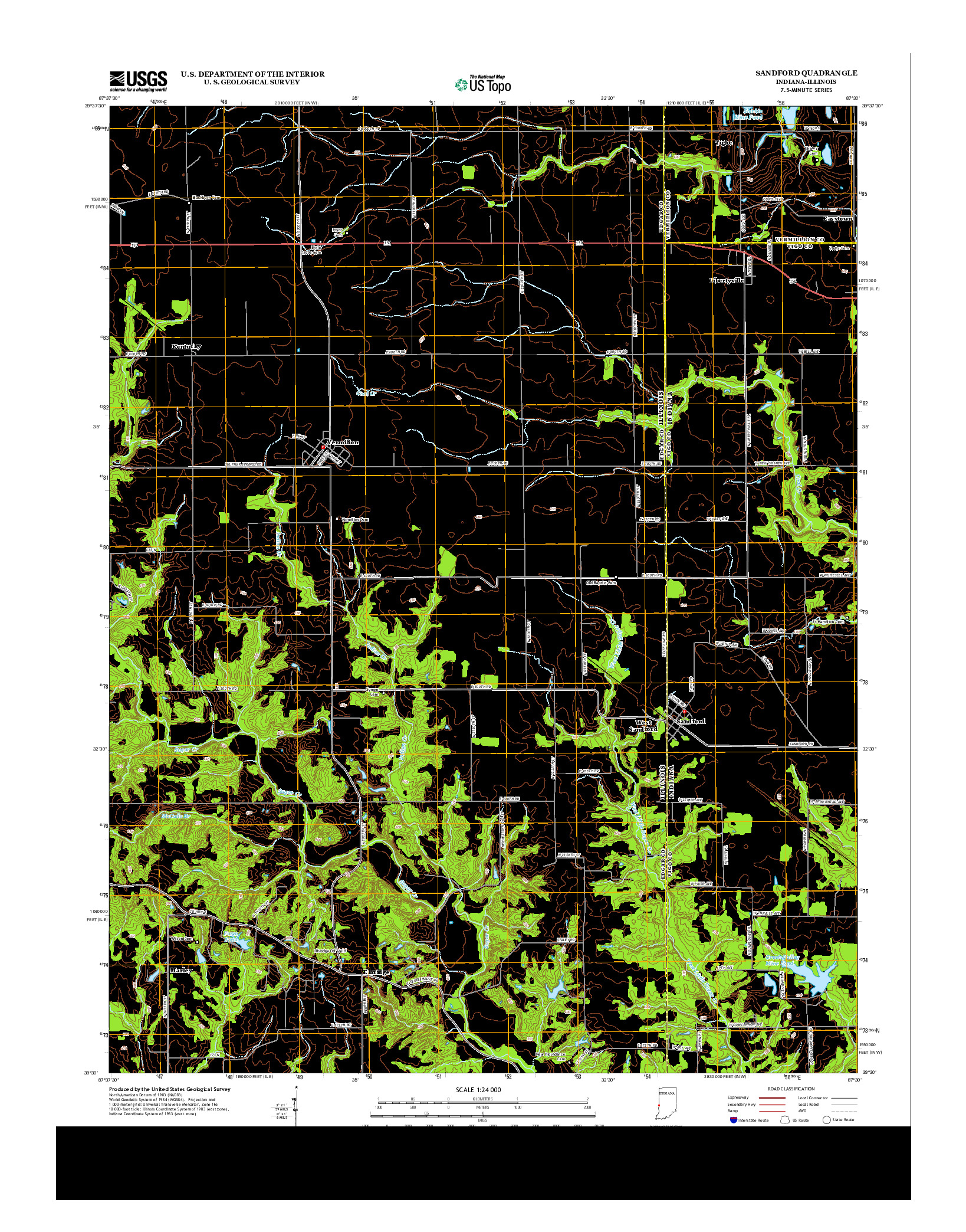 USGS US TOPO 7.5-MINUTE MAP FOR SANDFORD, IN-IL 2013