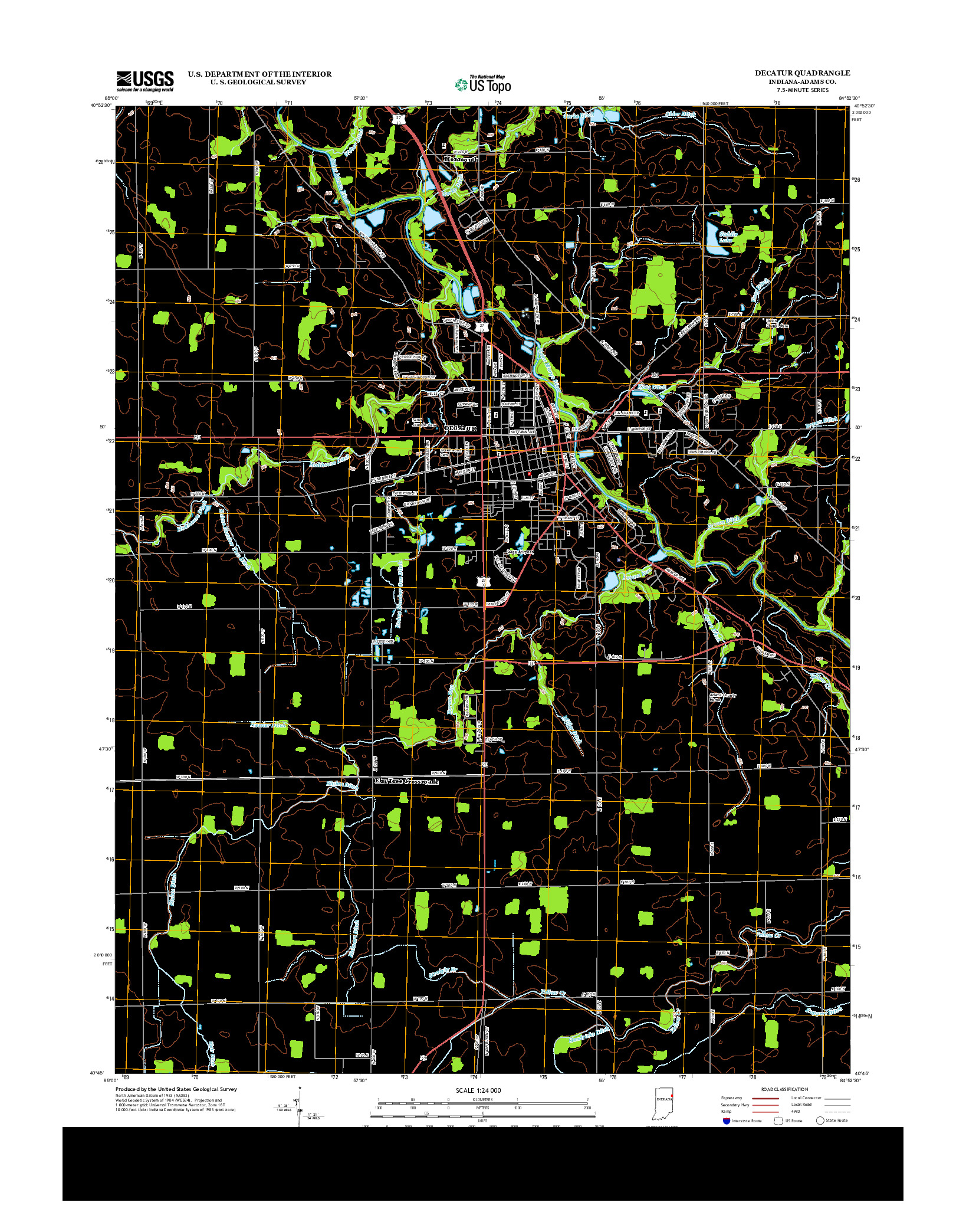 USGS US TOPO 7.5-MINUTE MAP FOR DECATUR, IN 2013