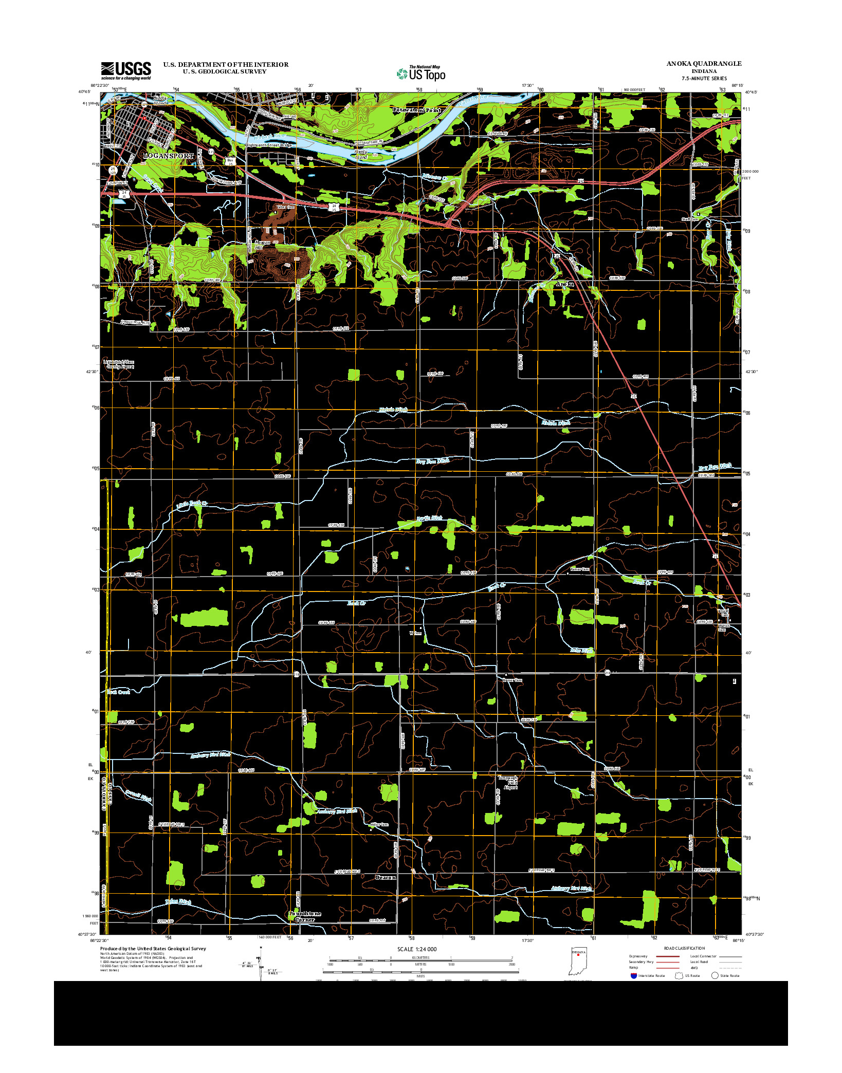 USGS US TOPO 7.5-MINUTE MAP FOR ANOKA, IN 2013