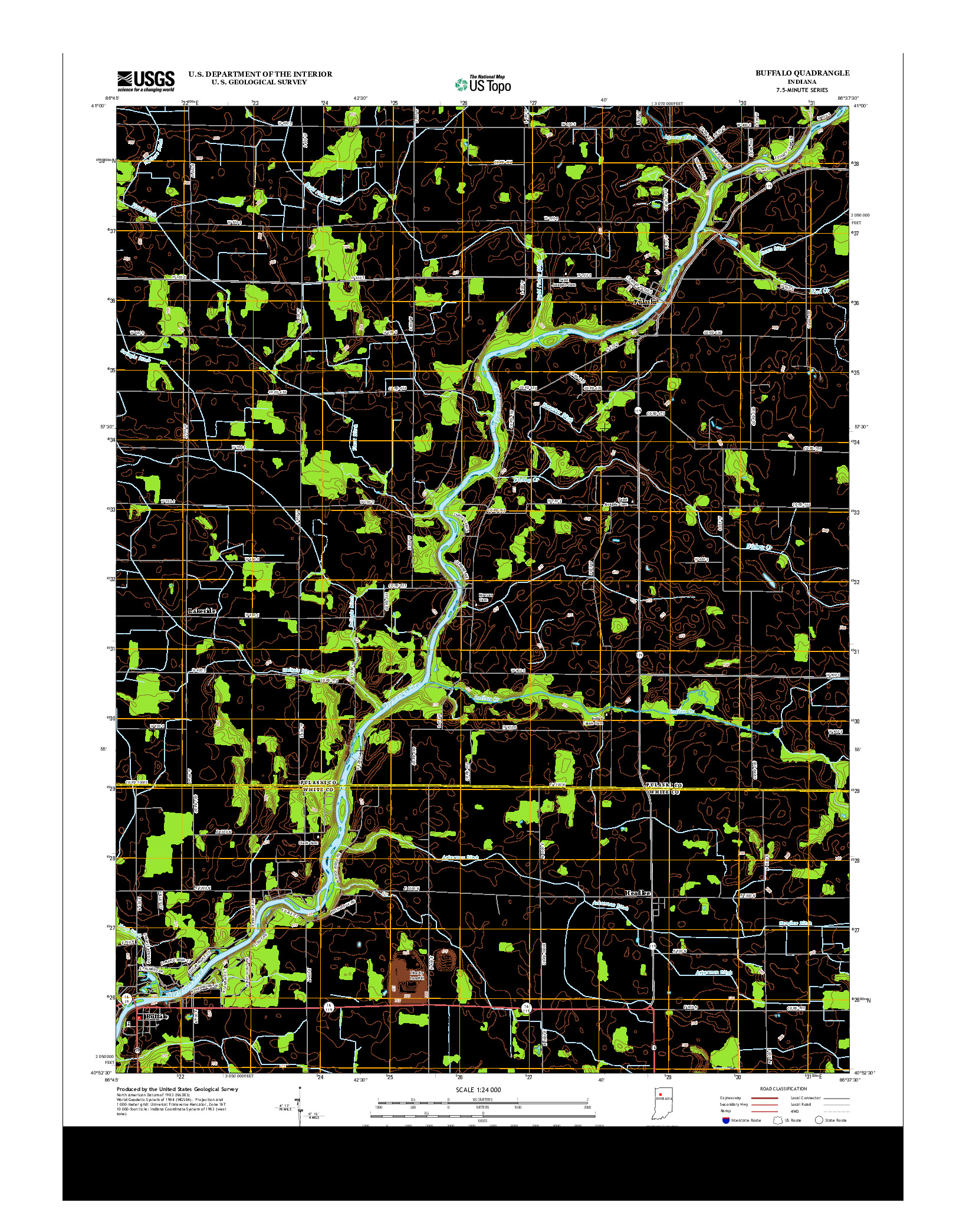 USGS US TOPO 7.5-MINUTE MAP FOR BUFFALO, IN 2013