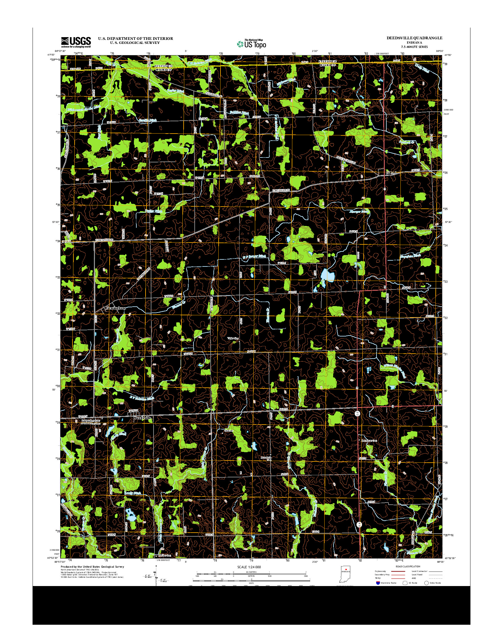 USGS US TOPO 7.5-MINUTE MAP FOR DEEDSVILLE, IN 2013