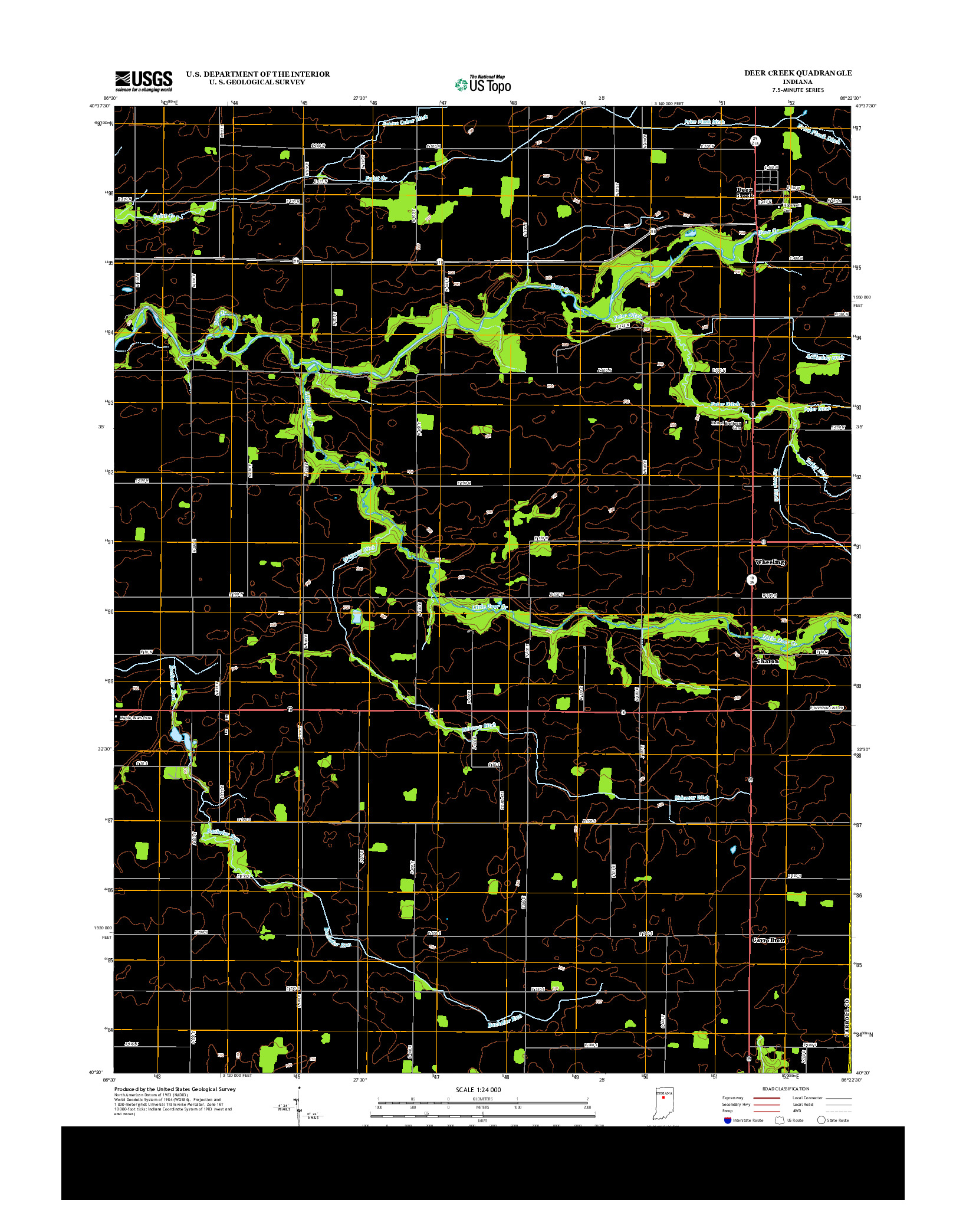 USGS US TOPO 7.5-MINUTE MAP FOR DEER CREEK, IN 2013