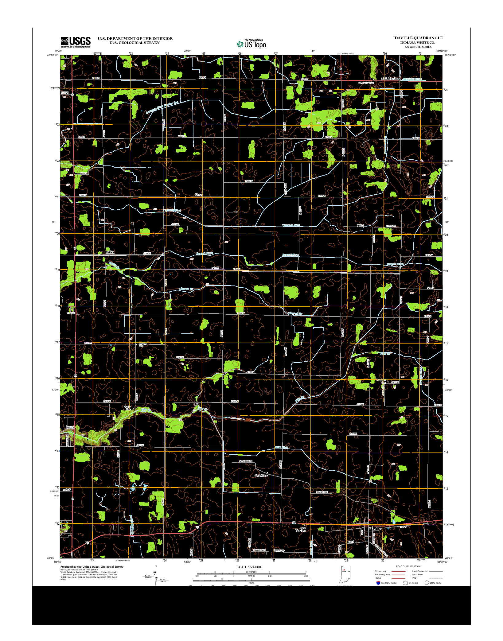 USGS US TOPO 7.5-MINUTE MAP FOR IDAVILLE, IN 2013