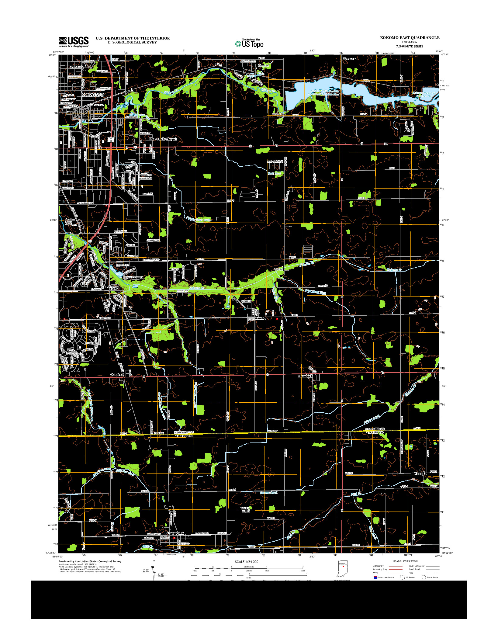 USGS US TOPO 7.5-MINUTE MAP FOR KOKOMO EAST, IN 2013