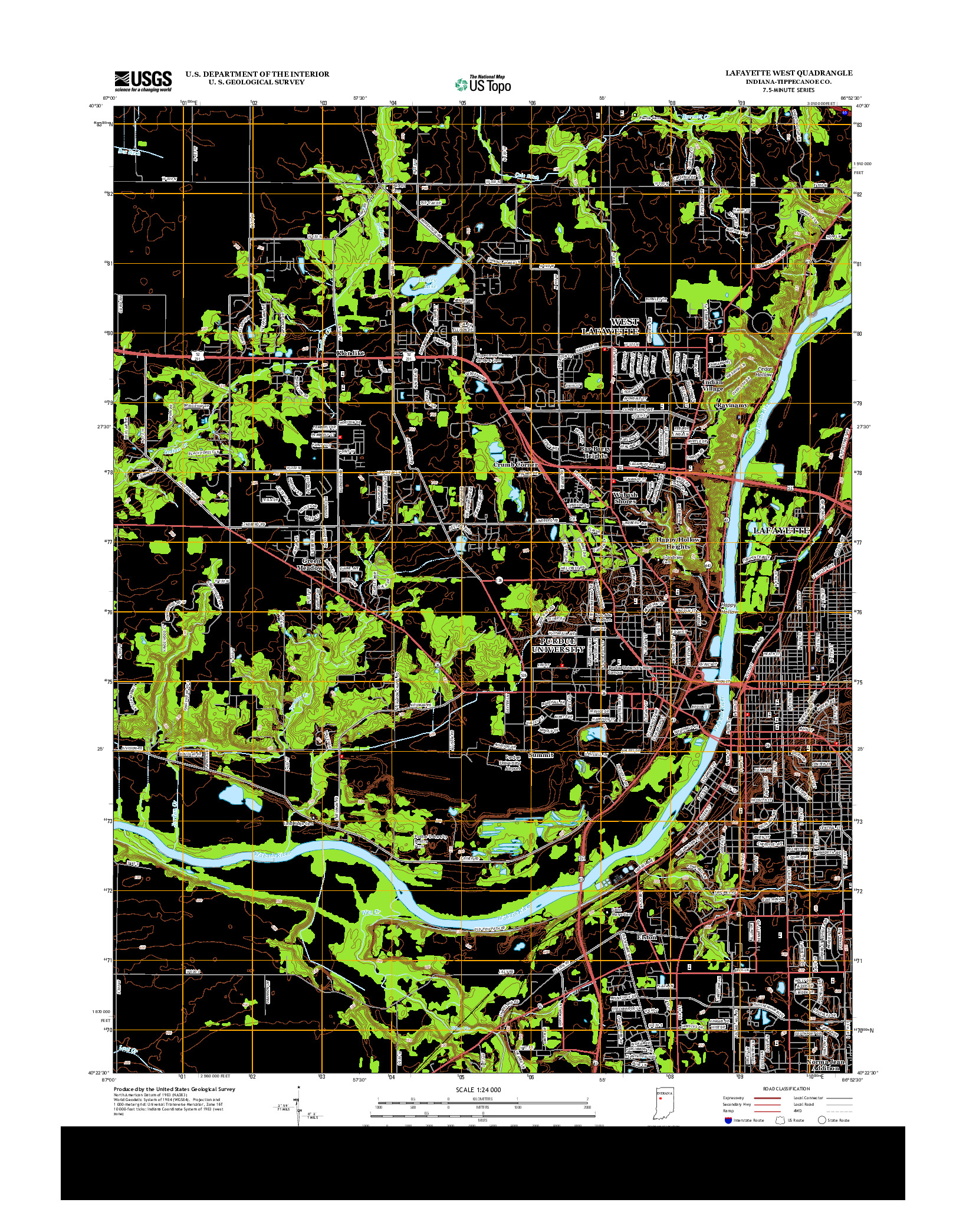 USGS US TOPO 7.5-MINUTE MAP FOR LAFAYETTE WEST, IN 2013