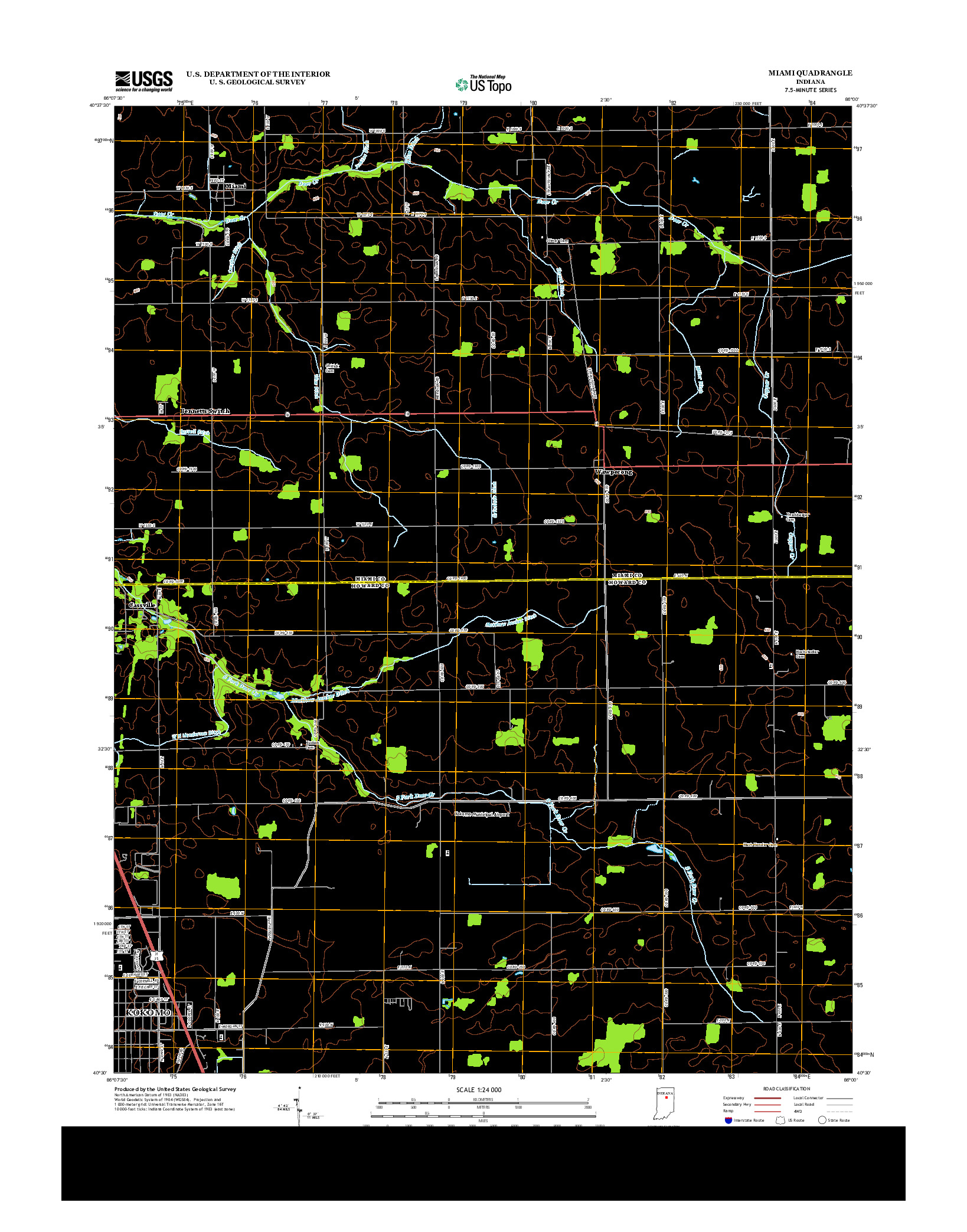 USGS US TOPO 7.5-MINUTE MAP FOR MIAMI, IN 2013