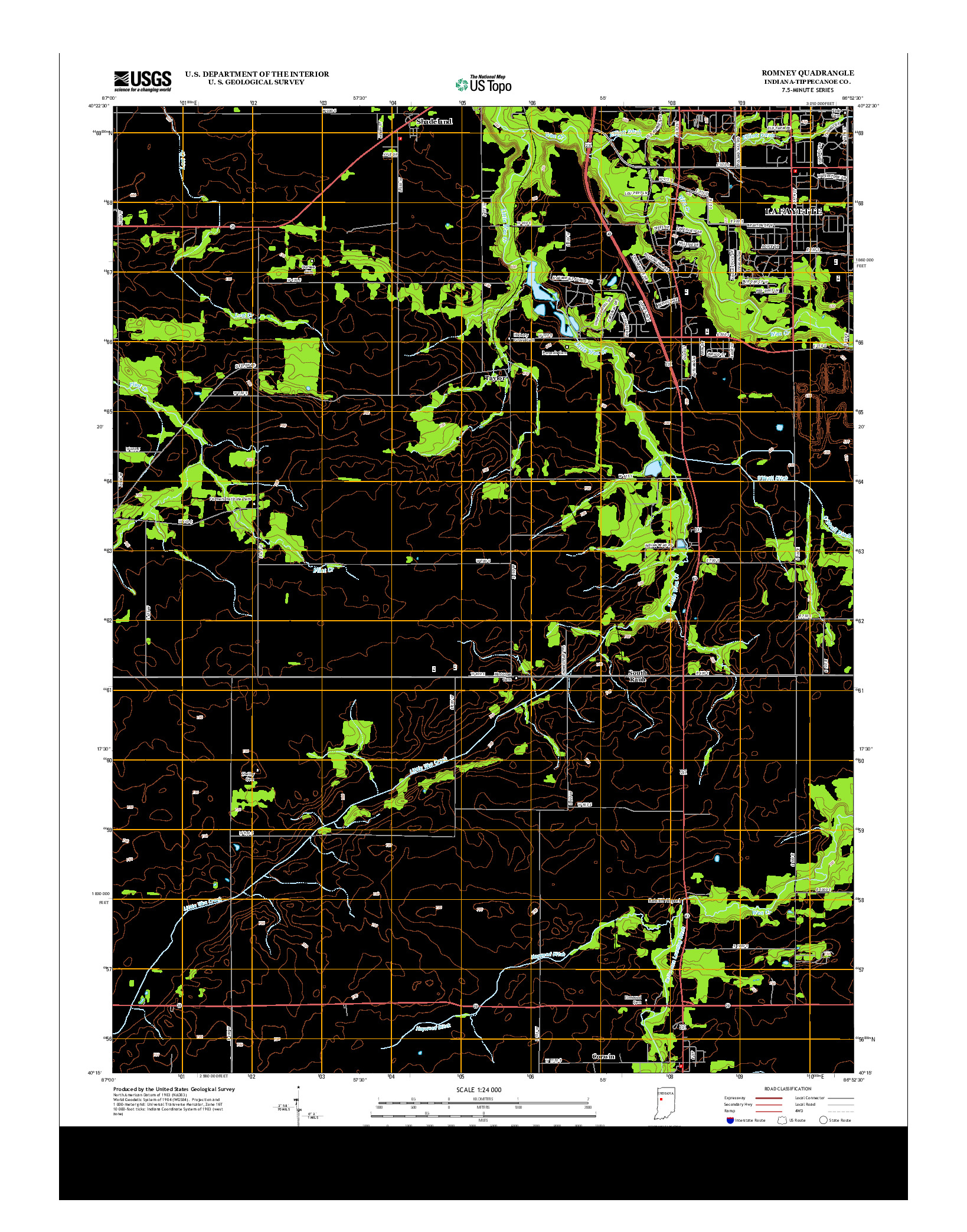 USGS US TOPO 7.5-MINUTE MAP FOR ROMNEY, IN 2013