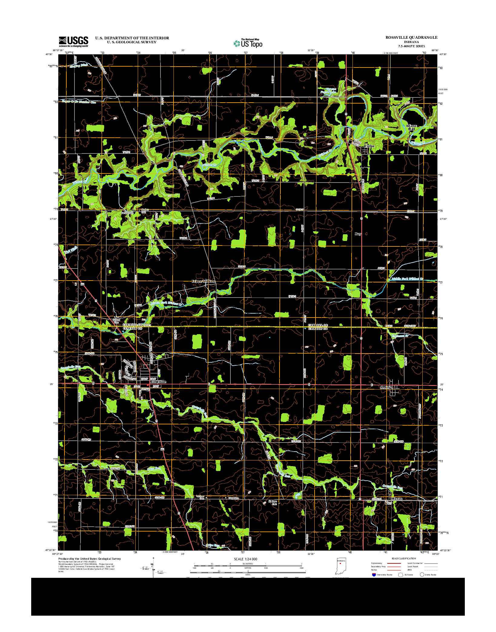 USGS US TOPO 7.5-MINUTE MAP FOR ROSSVILLE, IN 2013