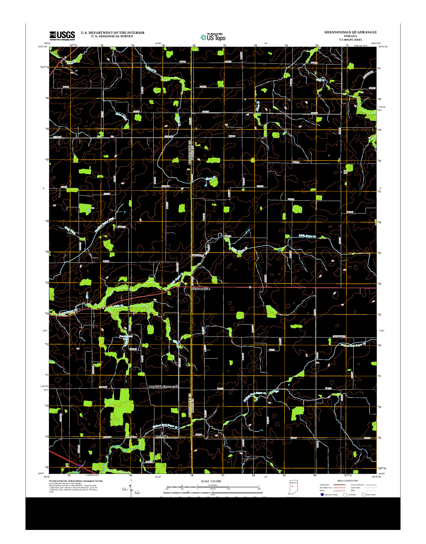 USGS US TOPO 7.5-MINUTE MAP FOR SHANNONDALE, IN 2013