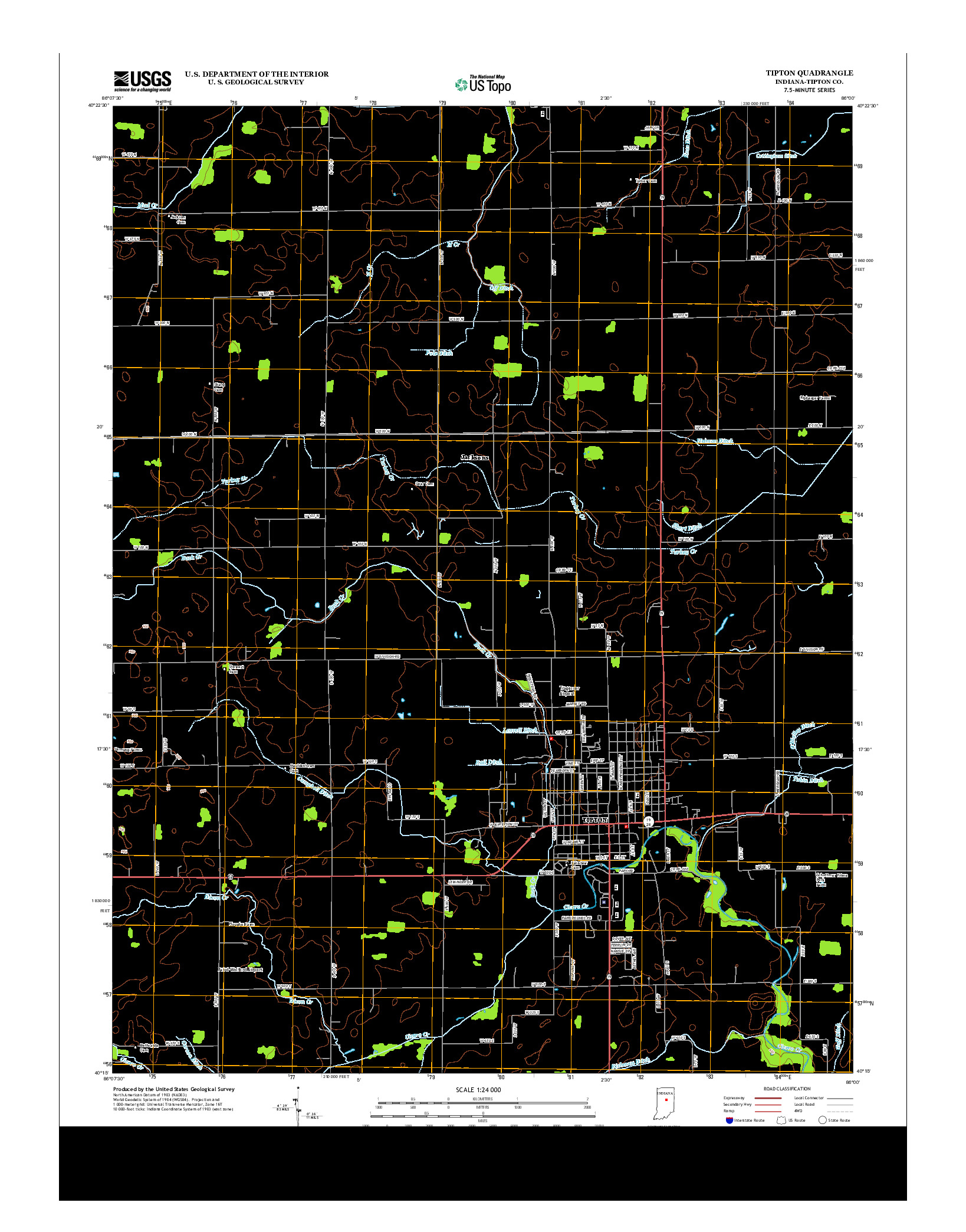 USGS US TOPO 7.5-MINUTE MAP FOR TIPTON, IN 2013