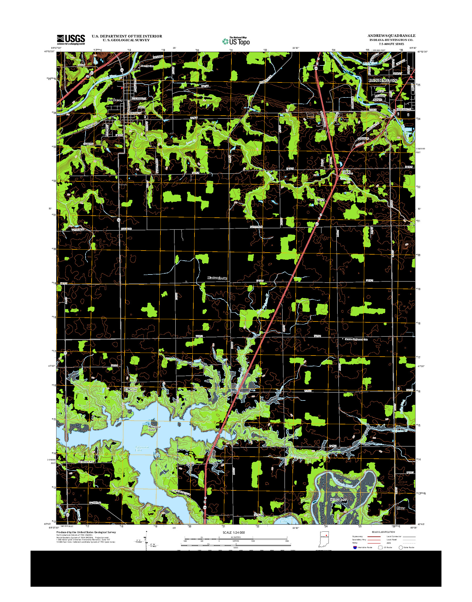 USGS US TOPO 7.5-MINUTE MAP FOR ANDREWS, IN 2013