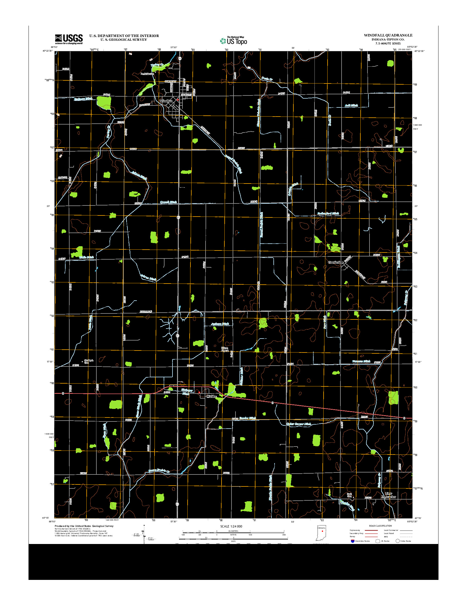 USGS US TOPO 7.5-MINUTE MAP FOR WINDFALL, IN 2013