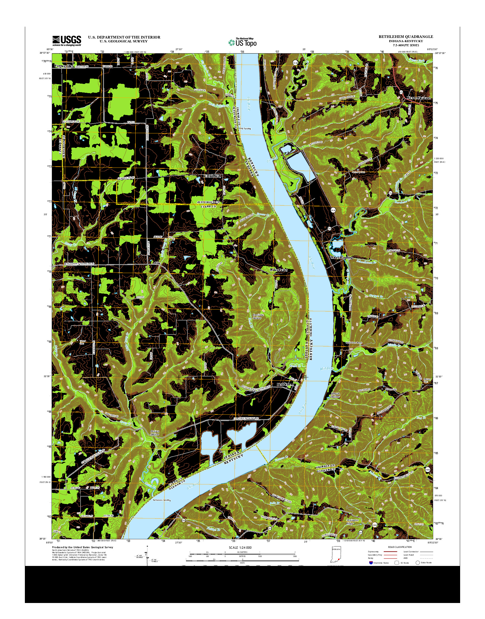 USGS US TOPO 7.5-MINUTE MAP FOR BETHLEHEM, IN-KY 2013