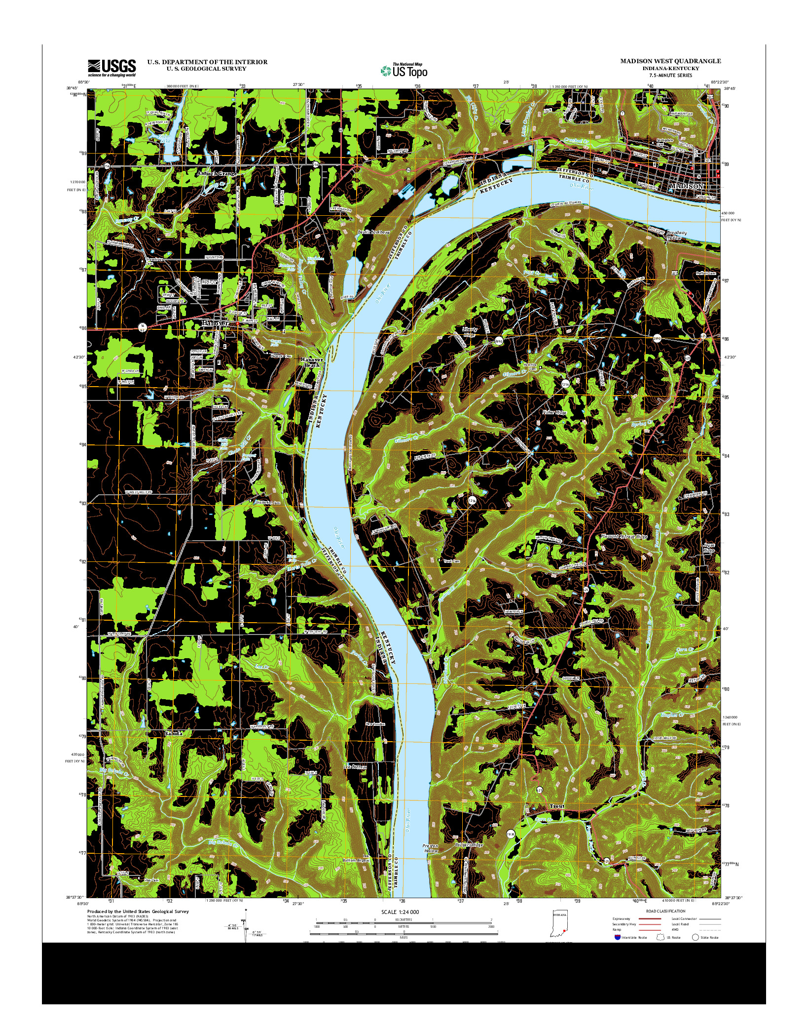 USGS US TOPO 7.5-MINUTE MAP FOR MADISON WEST, IN-KY 2013