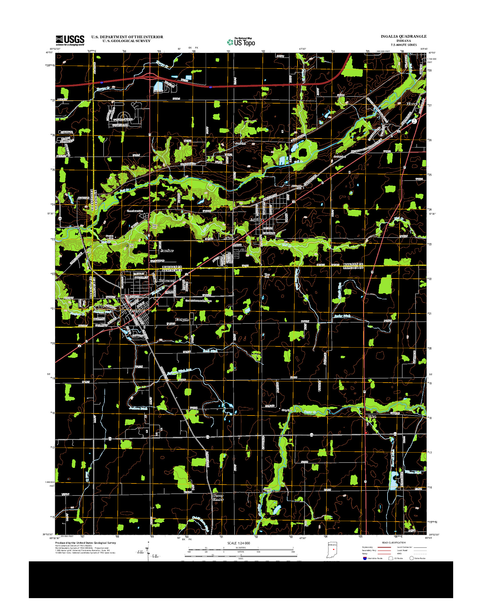 USGS US TOPO 7.5-MINUTE MAP FOR INGALLS, IN 2013