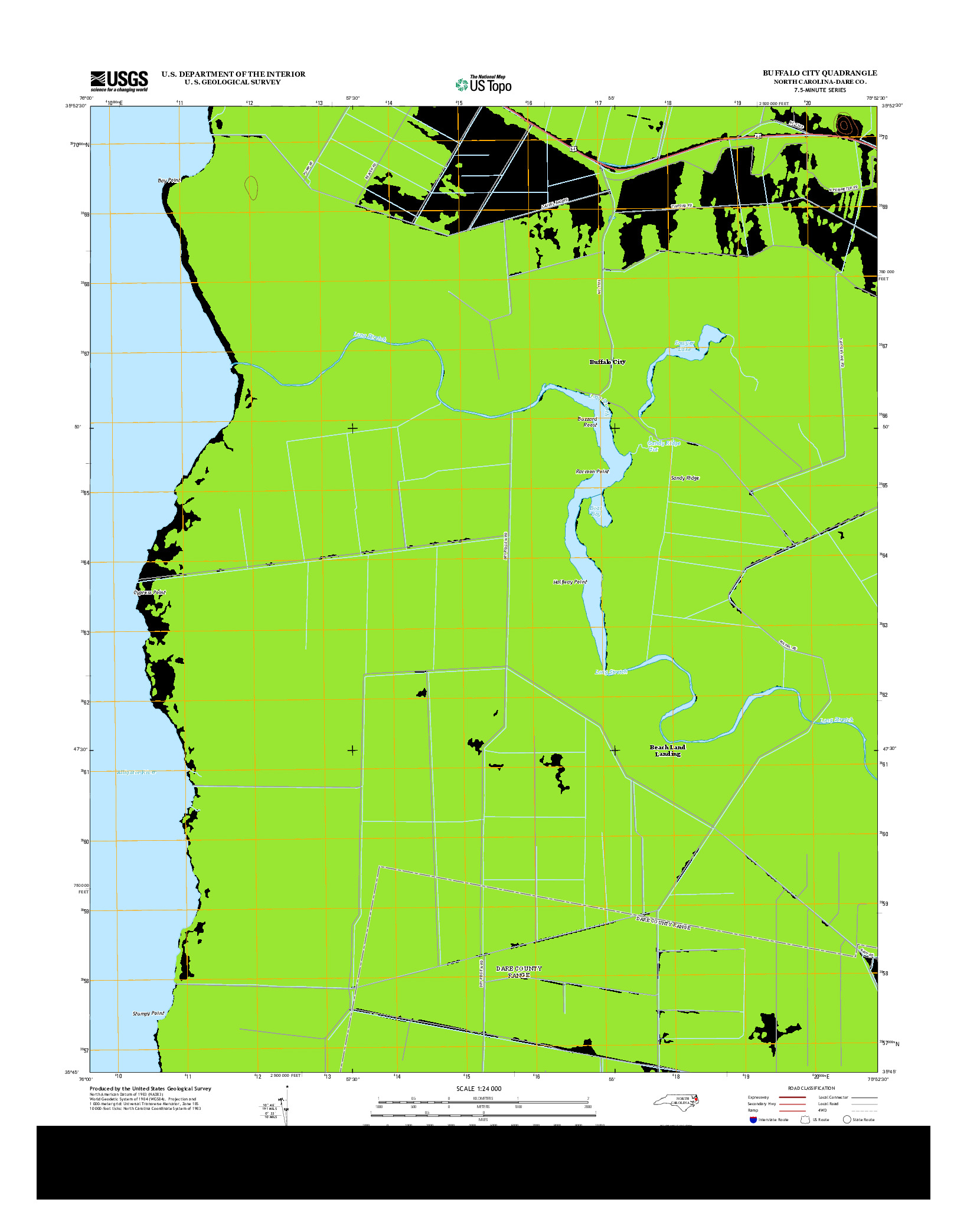 USGS US TOPO 7.5-MINUTE MAP FOR BUFFALO CITY, NC 2013