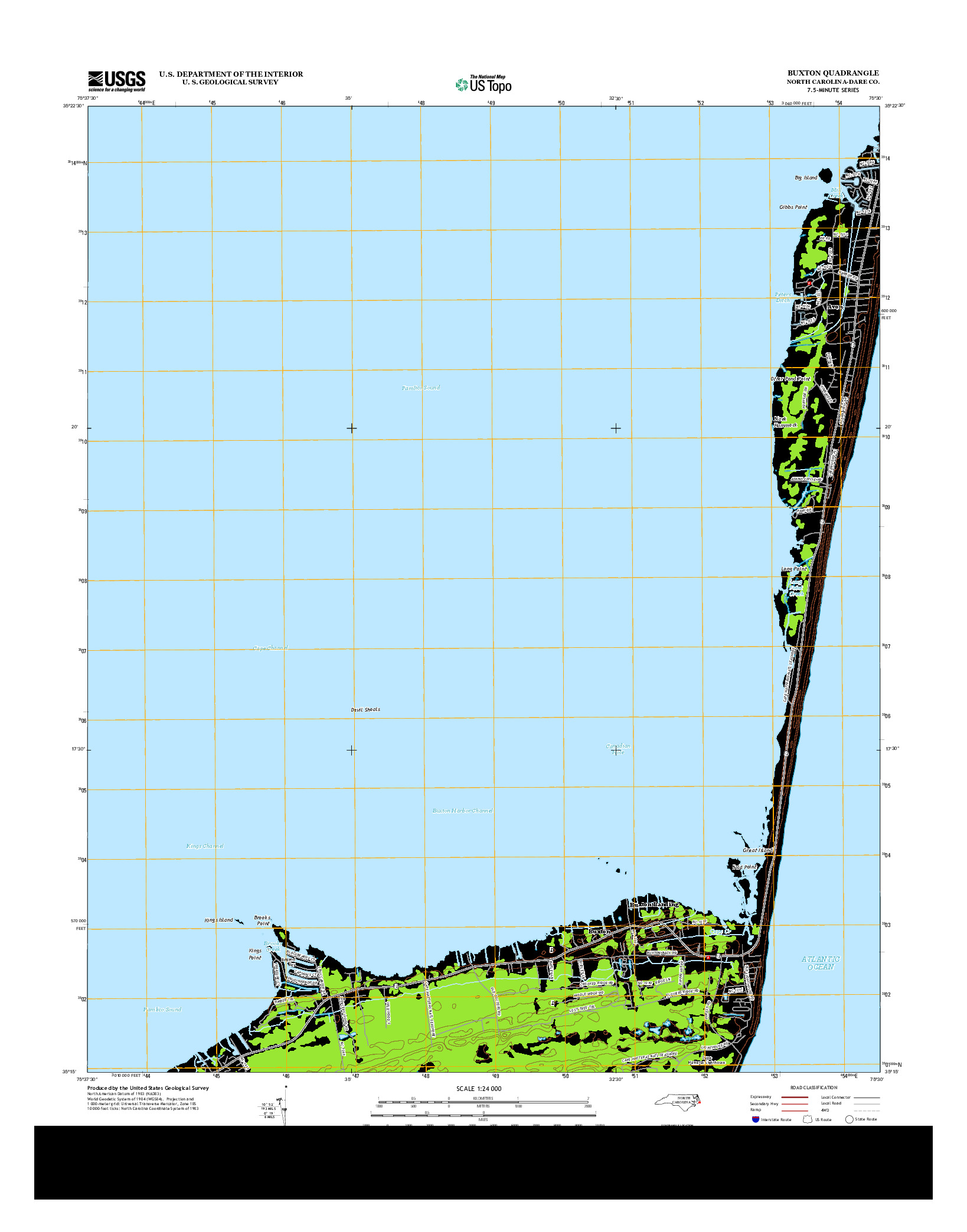 USGS US TOPO 7.5-MINUTE MAP FOR BUXTON, NC 2013