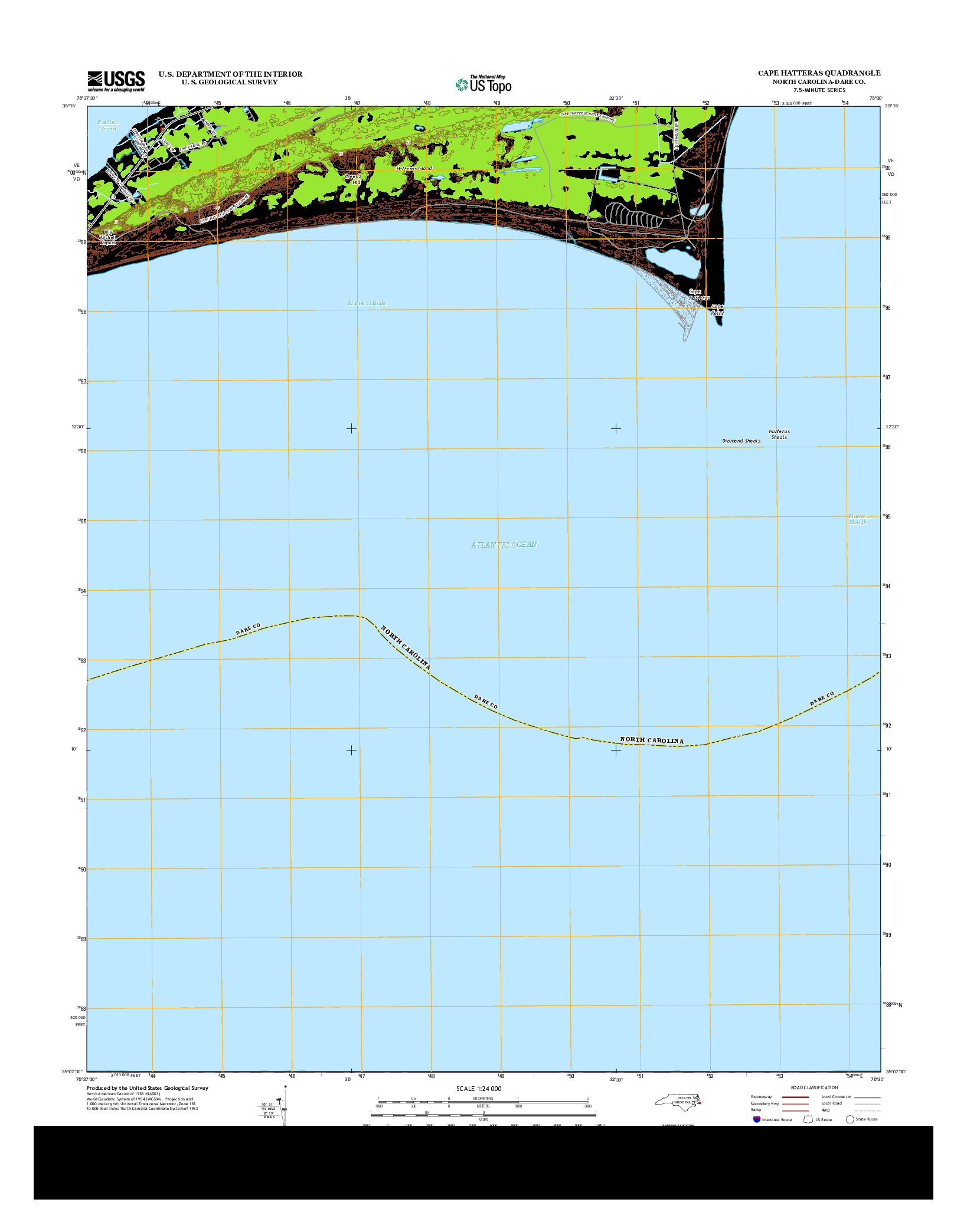 USGS US TOPO 7.5-MINUTE MAP FOR CAPE HATTERAS, NC 2013