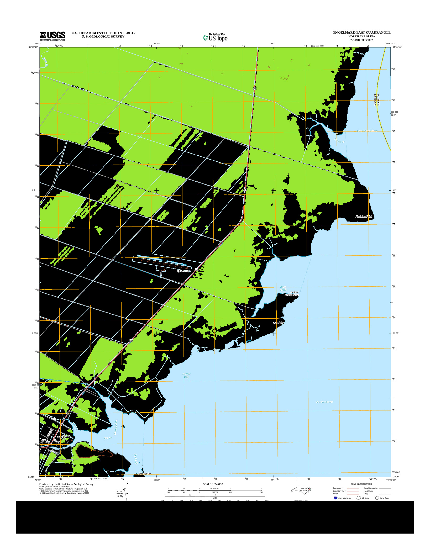 USGS US TOPO 7.5-MINUTE MAP FOR ENGELHARD EAST, NC 2013