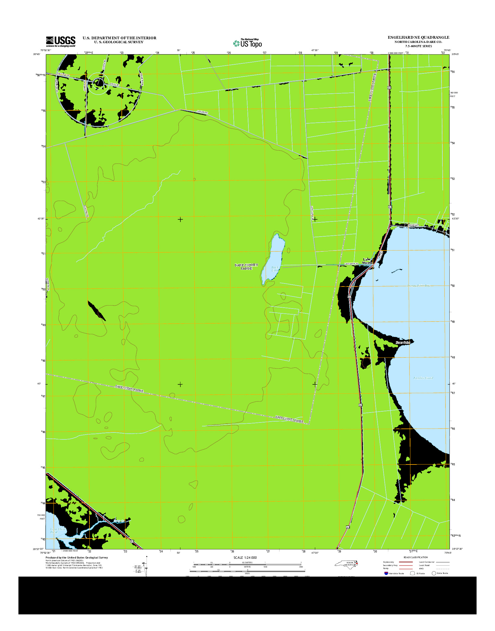 USGS US TOPO 7.5-MINUTE MAP FOR ENGELHARD NE, NC 2013