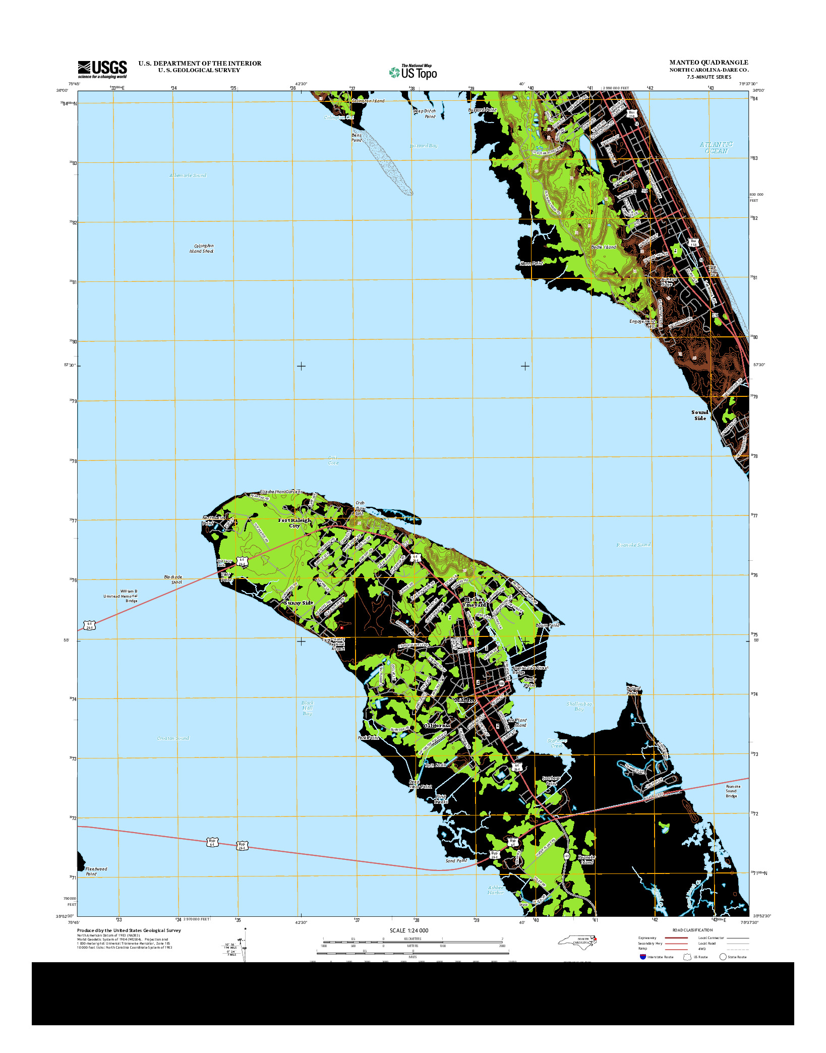 USGS US TOPO 7.5-MINUTE MAP FOR MANTEO, NC 2013