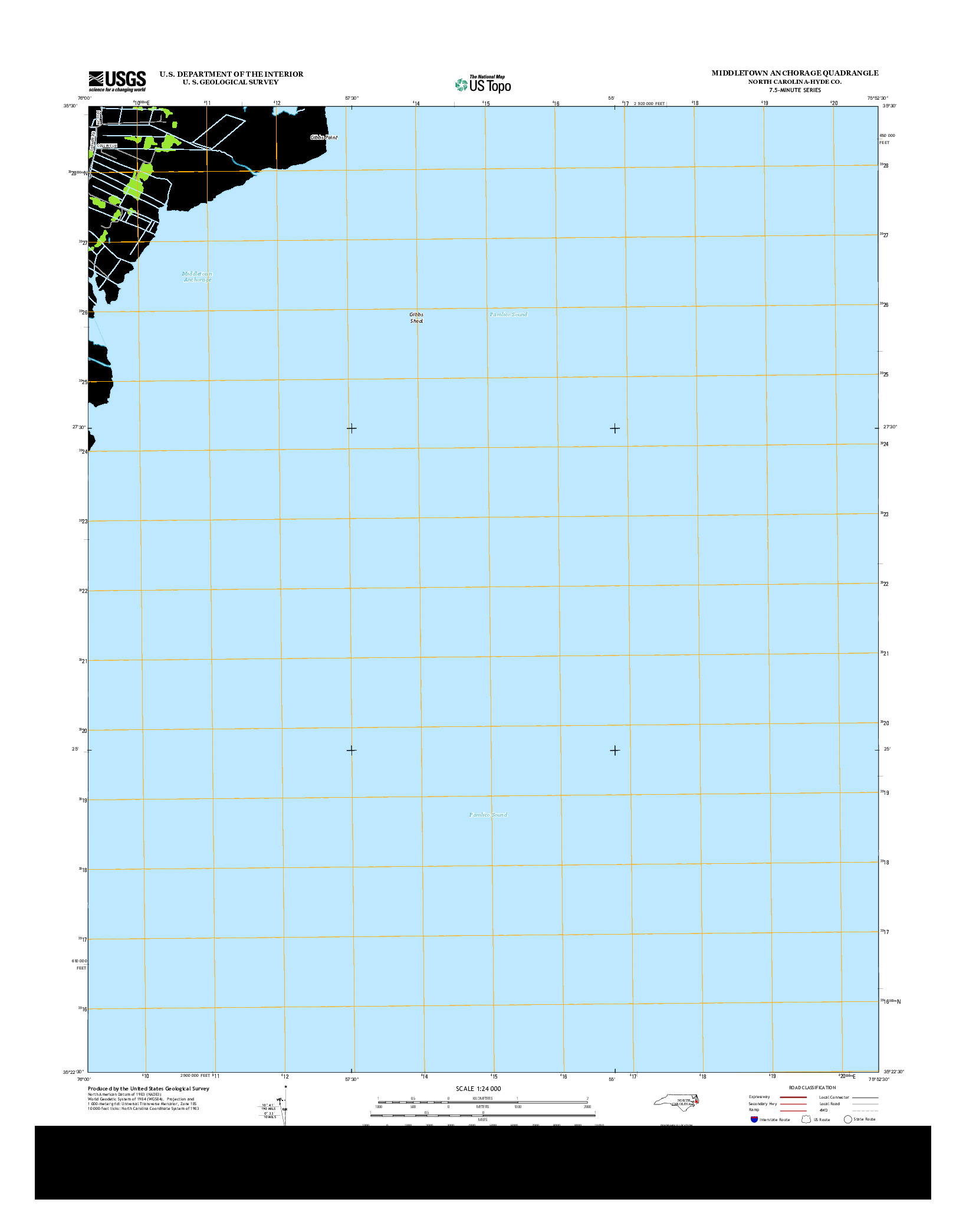 USGS US TOPO 7.5-MINUTE MAP FOR MIDDLETOWN ANCHORAGE, NC 2013