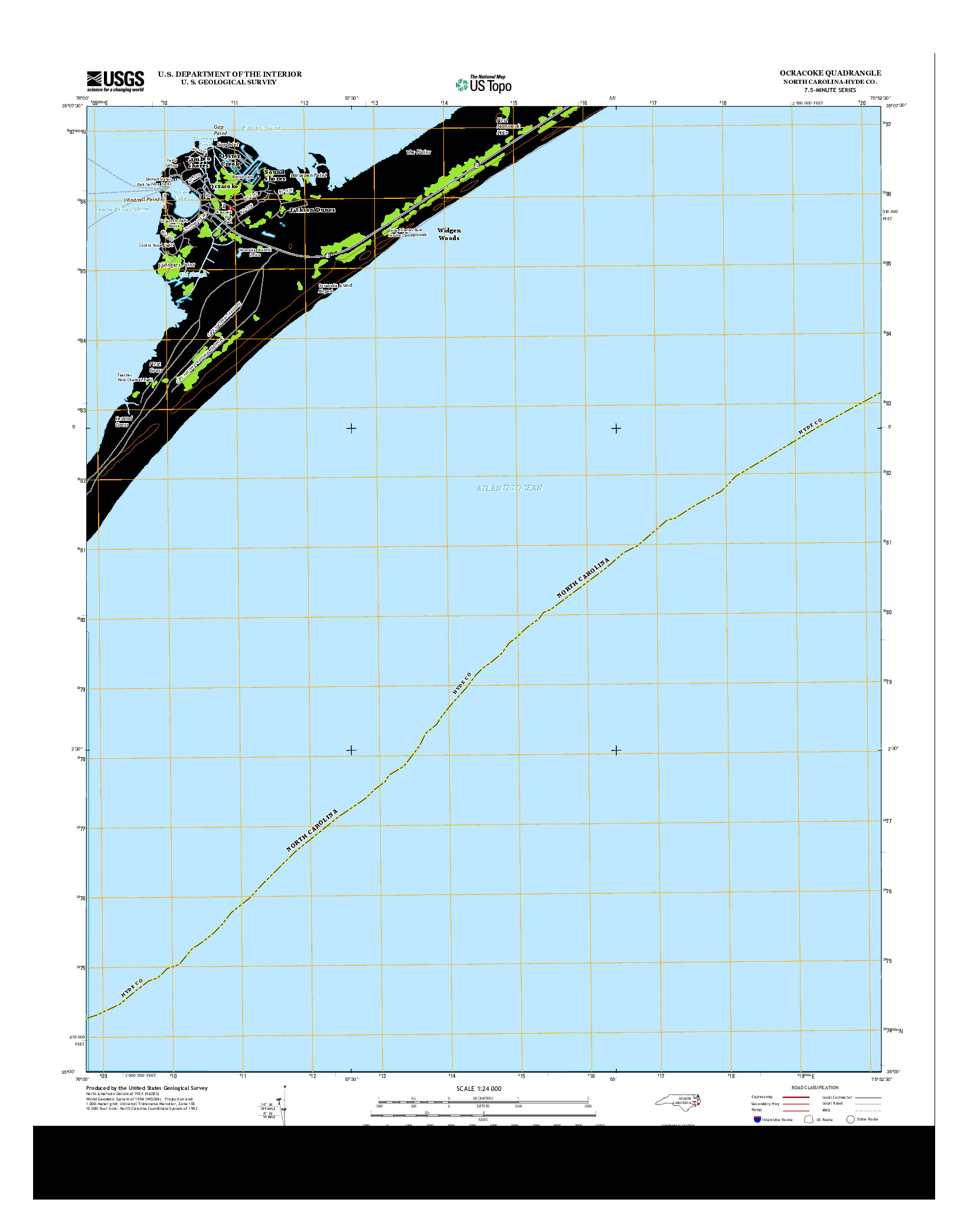 USGS US TOPO 7.5-MINUTE MAP FOR OCRACOKE, NC 2013