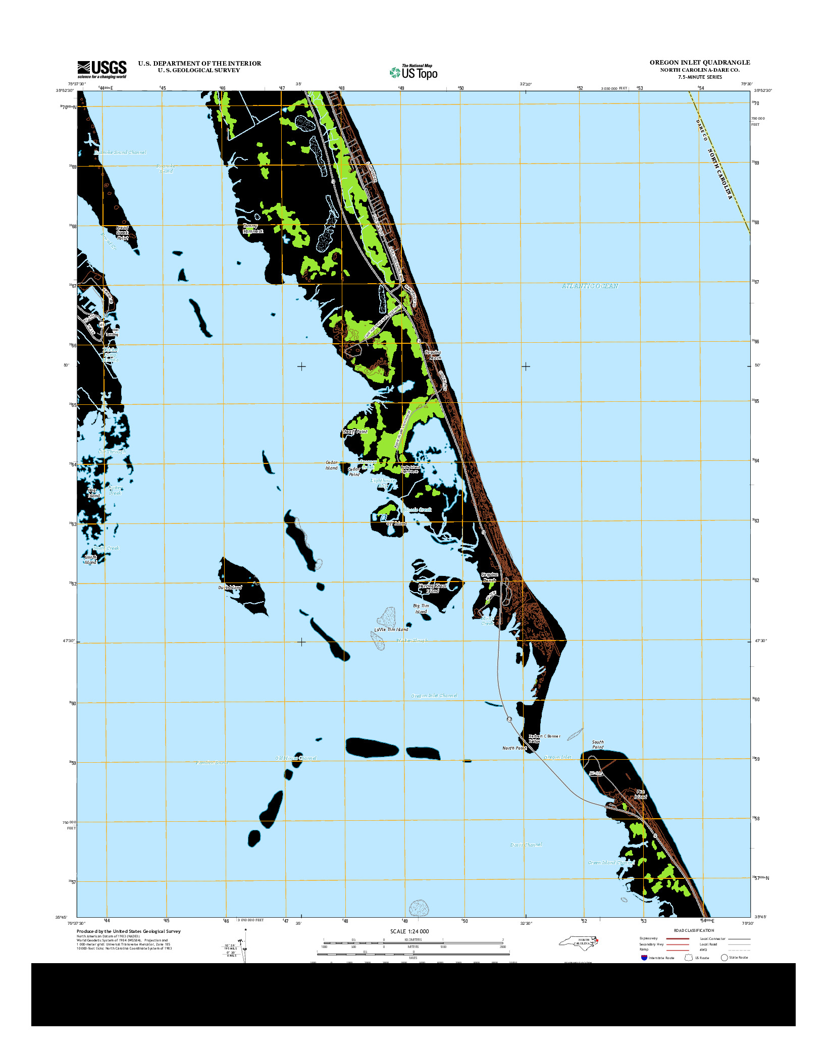 USGS US TOPO 7.5-MINUTE MAP FOR OREGON INLET, NC 2013