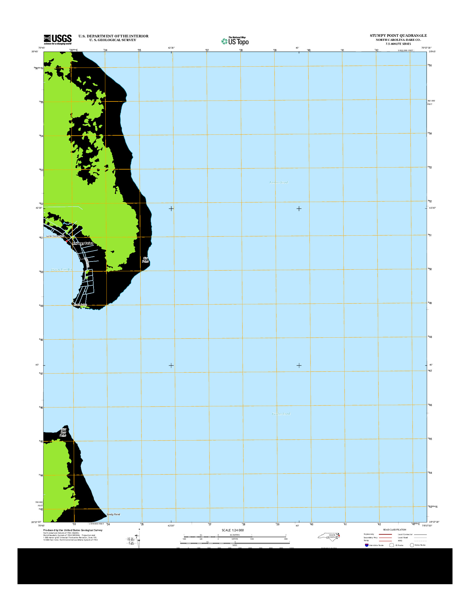 USGS US TOPO 7.5-MINUTE MAP FOR STUMPY POINT, NC 2013