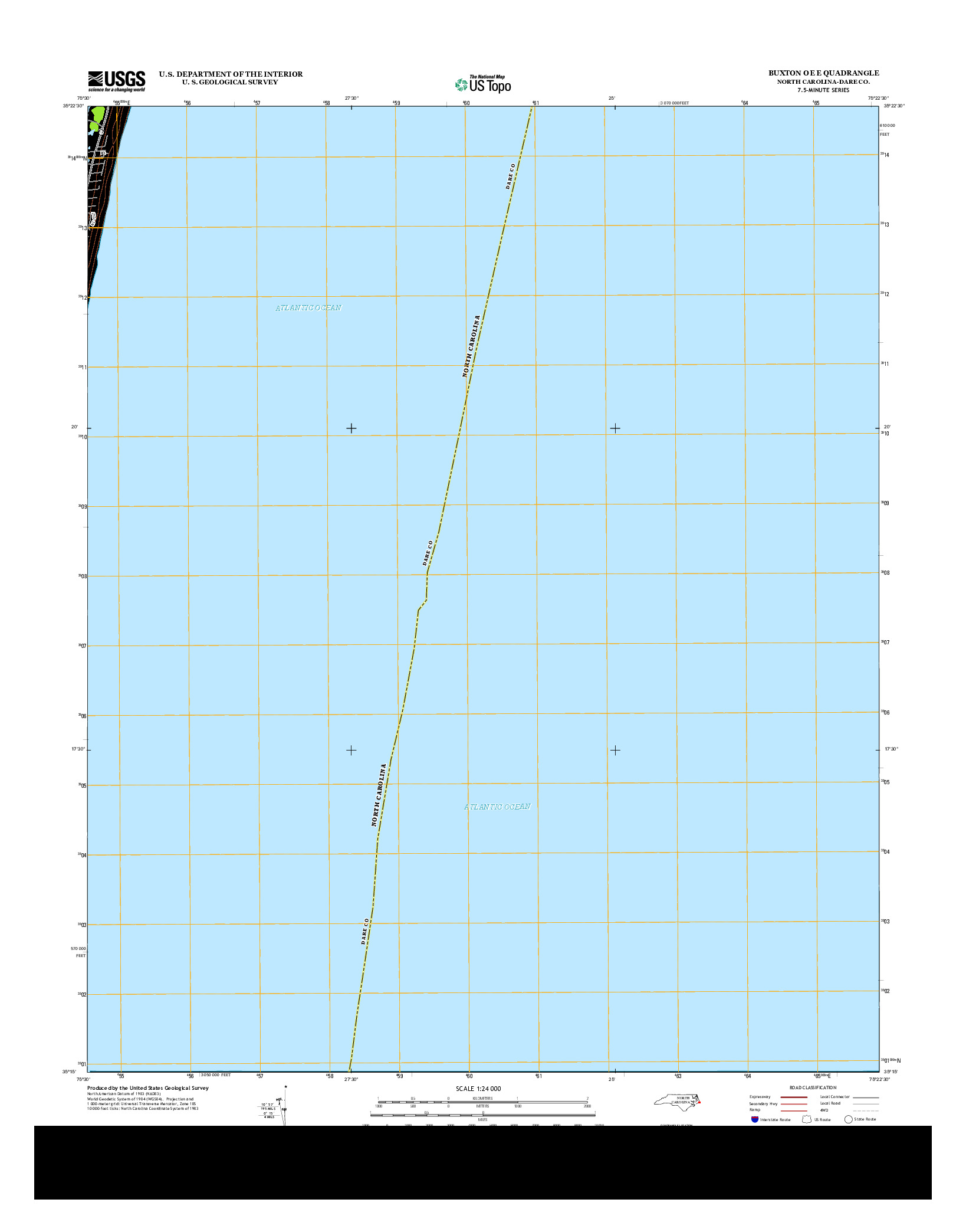 USGS US TOPO 7.5-MINUTE MAP FOR BUXTON OE E, NC 2013
