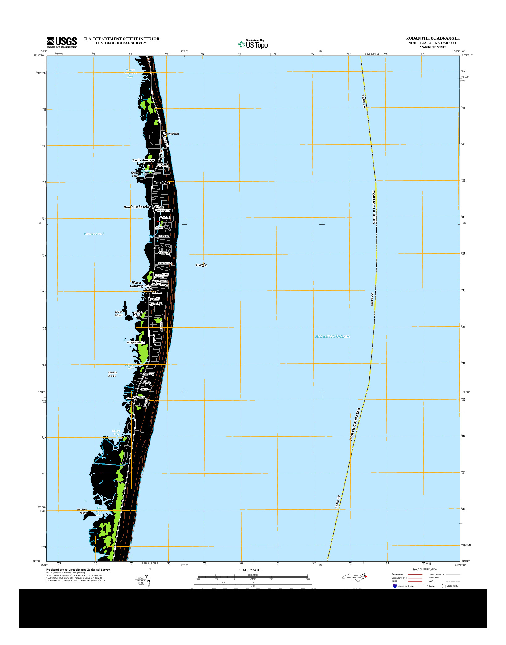 USGS US TOPO 7.5-MINUTE MAP FOR RODANTHE, NC 2013