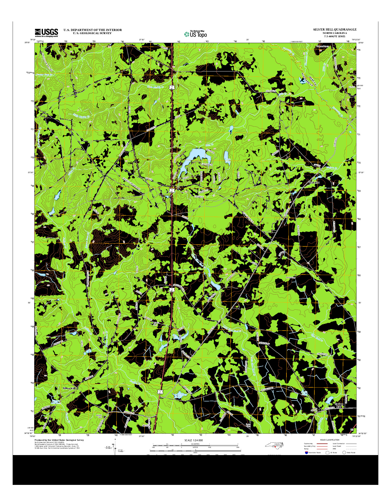 USGS US TOPO 7.5-MINUTE MAP FOR SILVER HILL, NC 2013